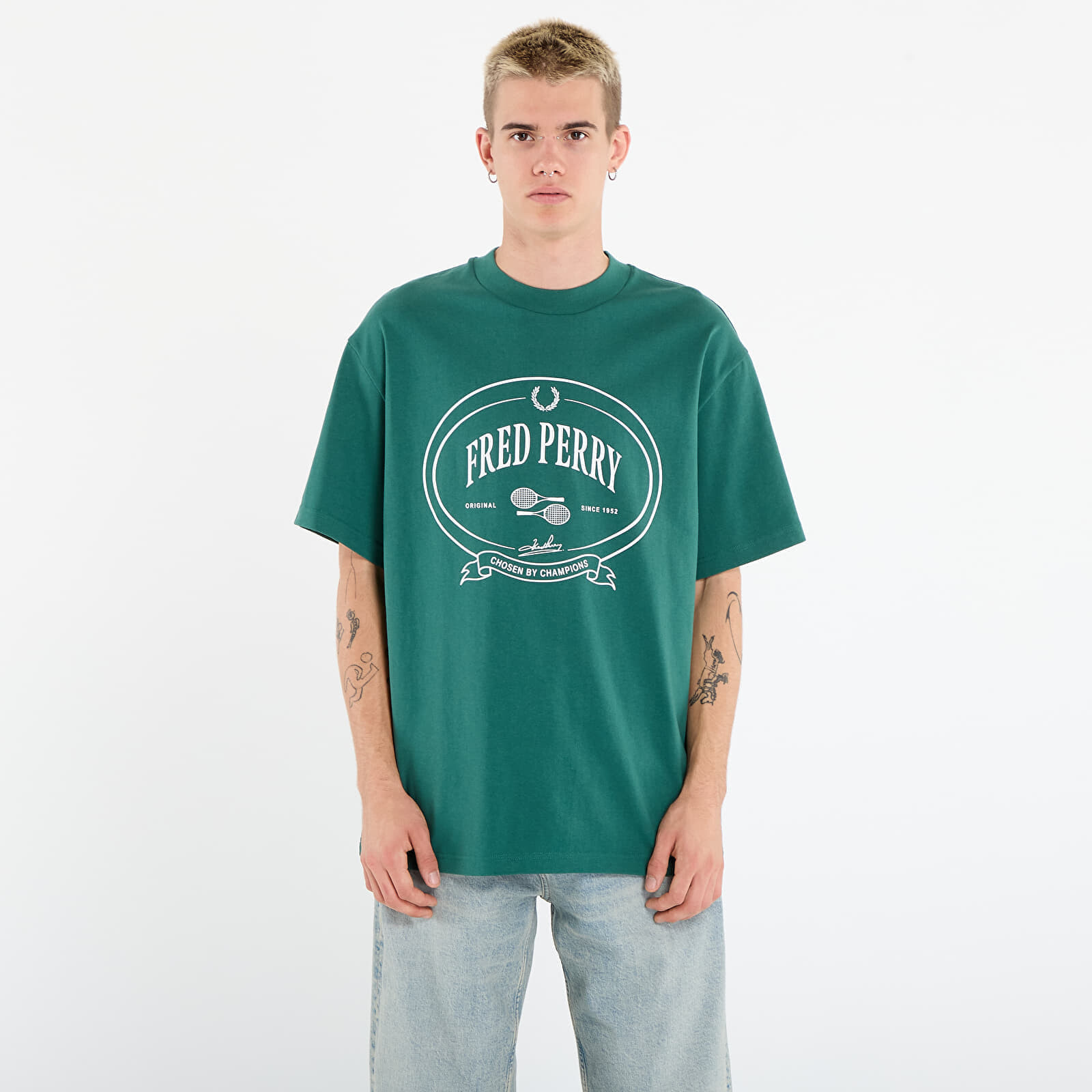 Tričko FRED PERRY Chosen By Champions T-Shirt Sport Green M