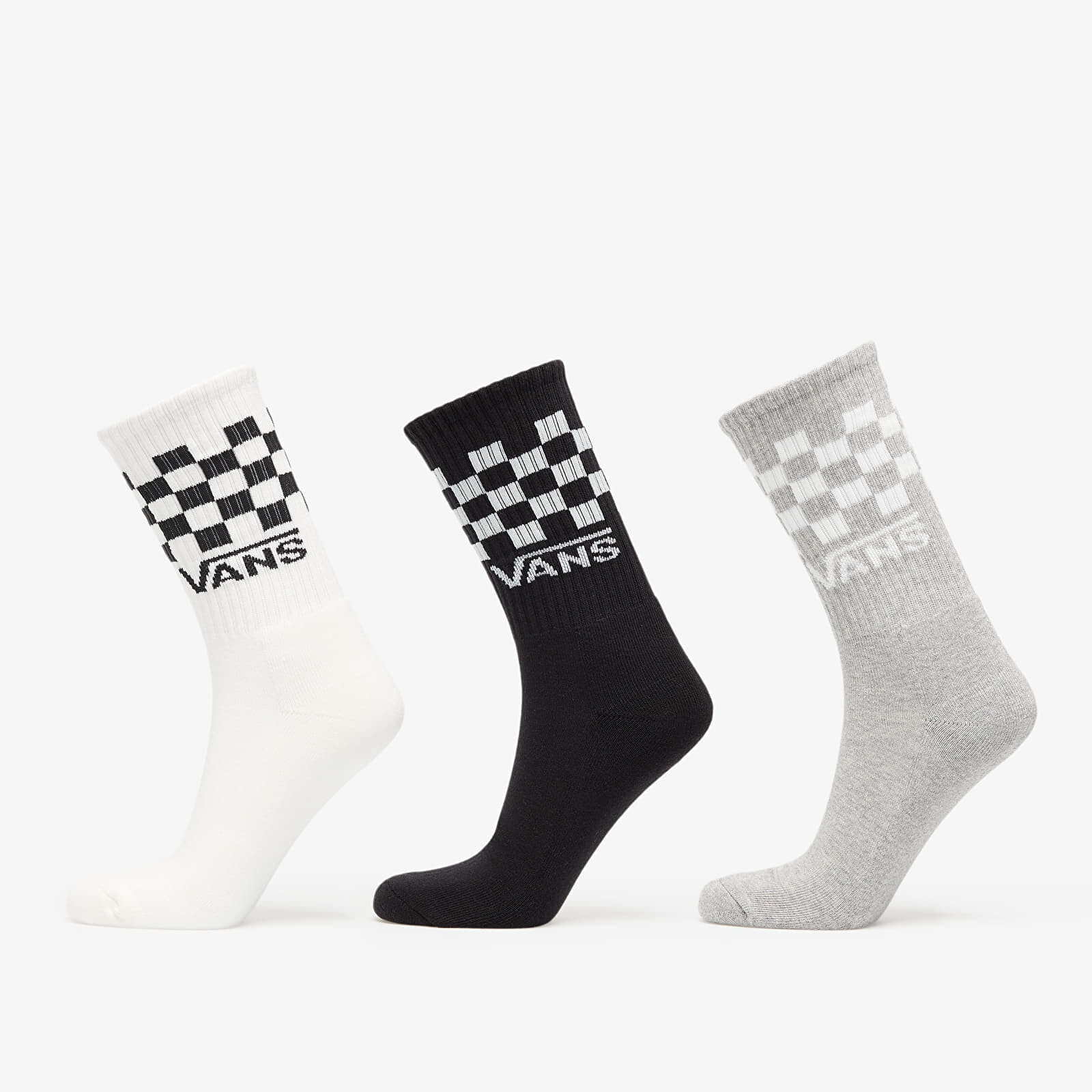 Ponožky Vans Classic Check Crew 3-Pack White/ Black/ Grey M