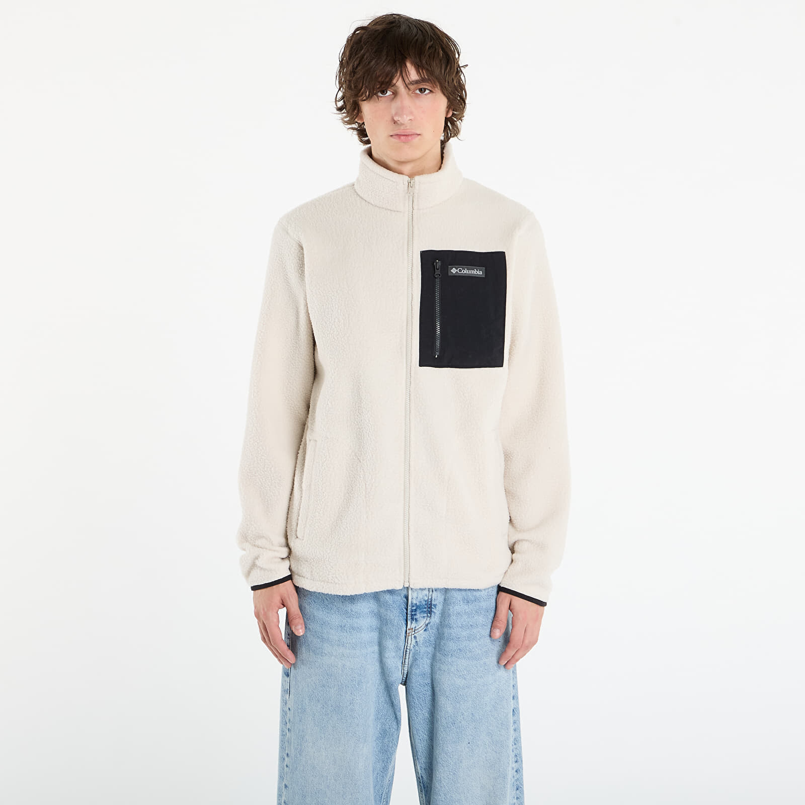 Mikina Columbia Jasper Ridge™ Pebbled Full Zip Fleece Dark Stone/ Black L