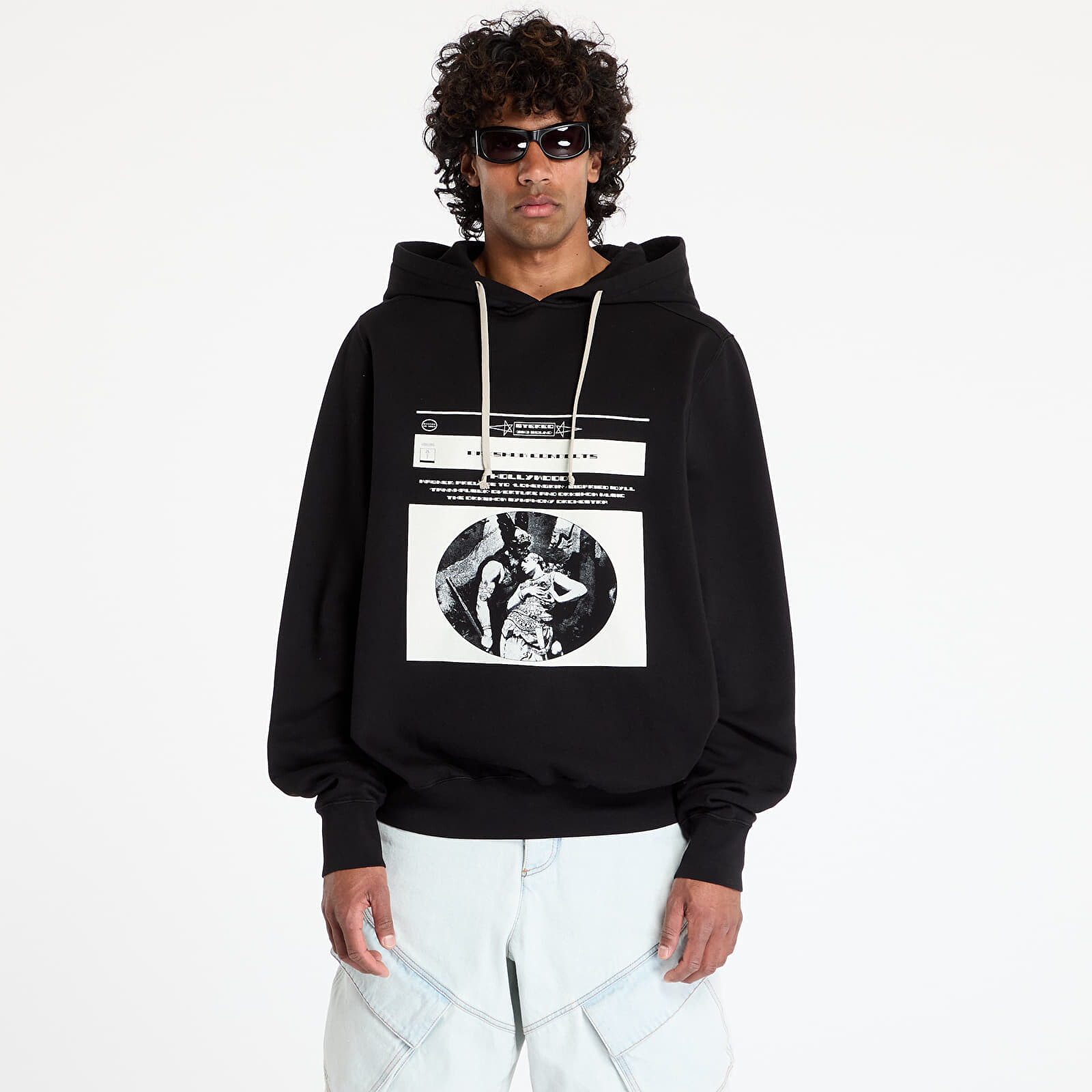 Mikina Rick Owens DRKSHDW Oversized Hoodie Black/ Milk M