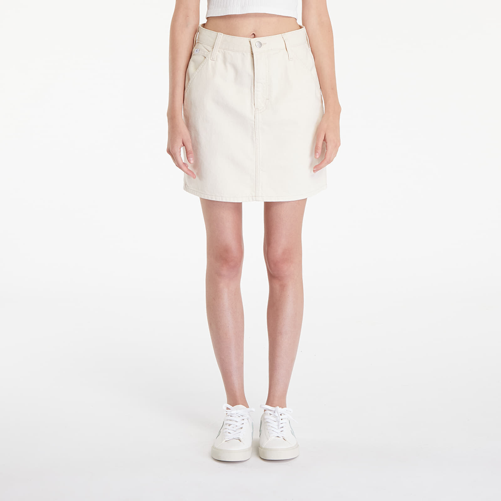 Sukňa Calvin Klein Jeans Hr A-Line Mini Skirt Hammerloop White 31