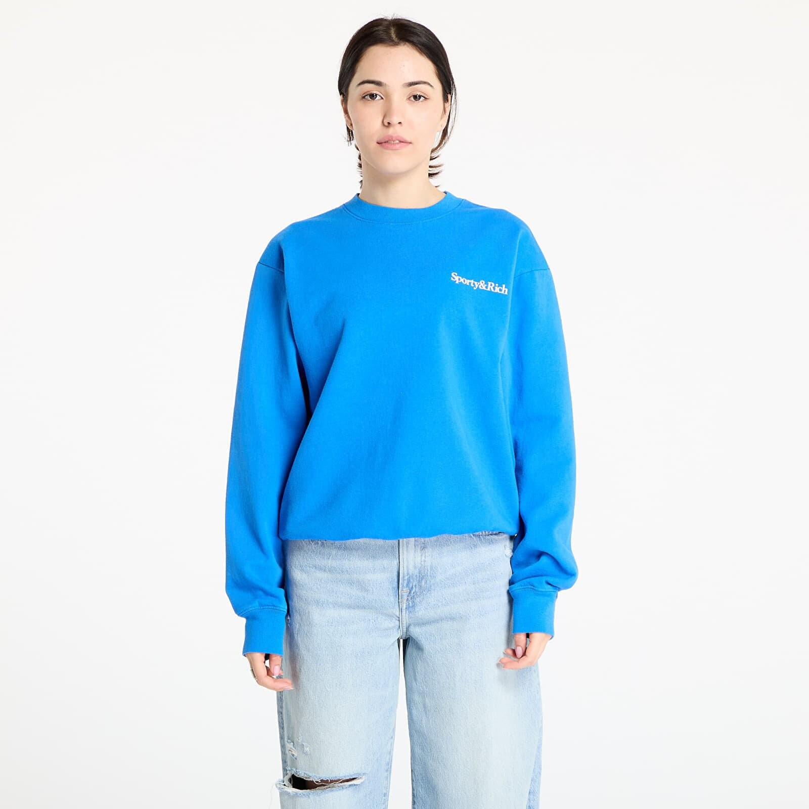 Mikina Sporty & Rich Health is Wealth Crewneck Paris Blue S