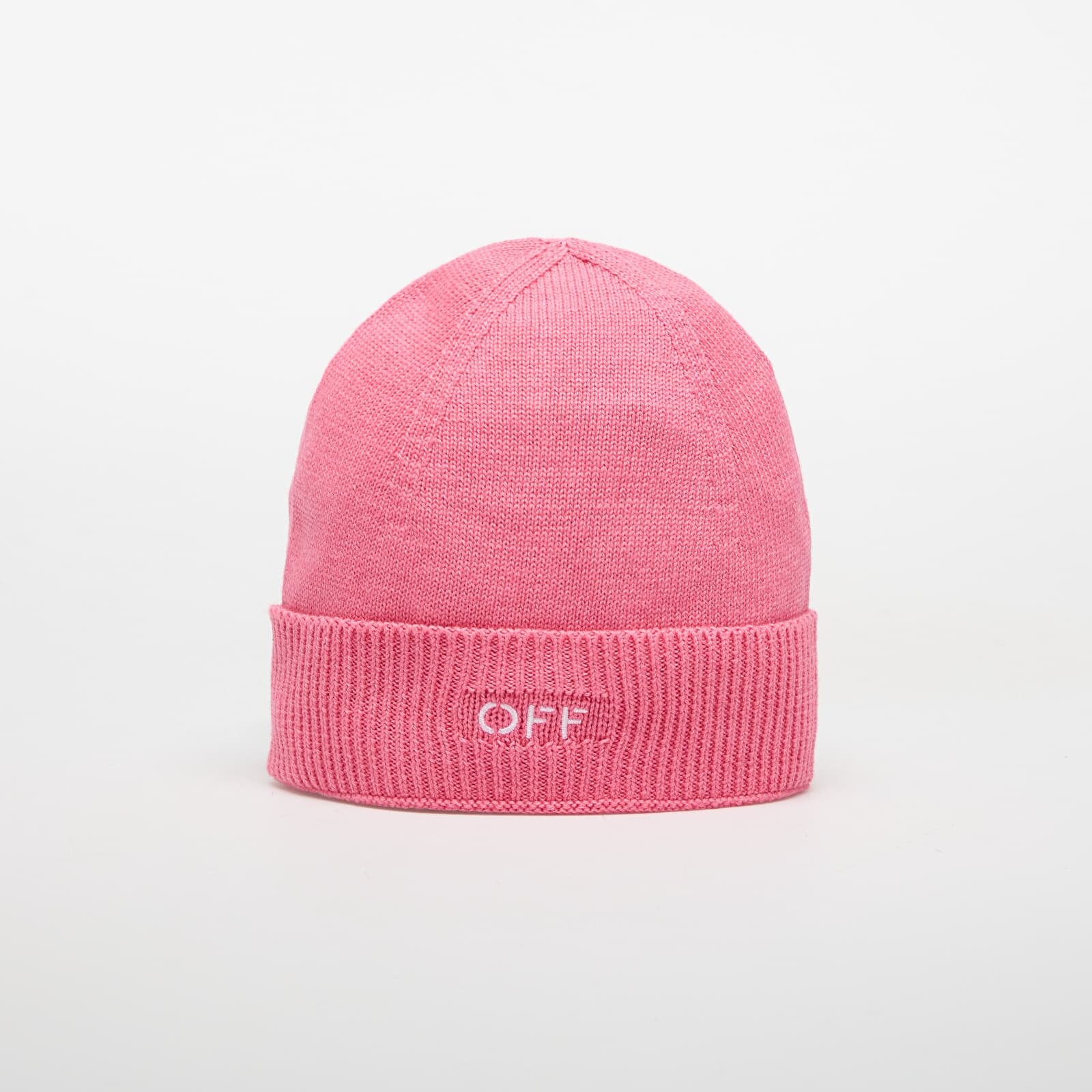Čiapka OFF-WHITE KIDS Off Stamp Clear Beanie Fuchsia/ White II