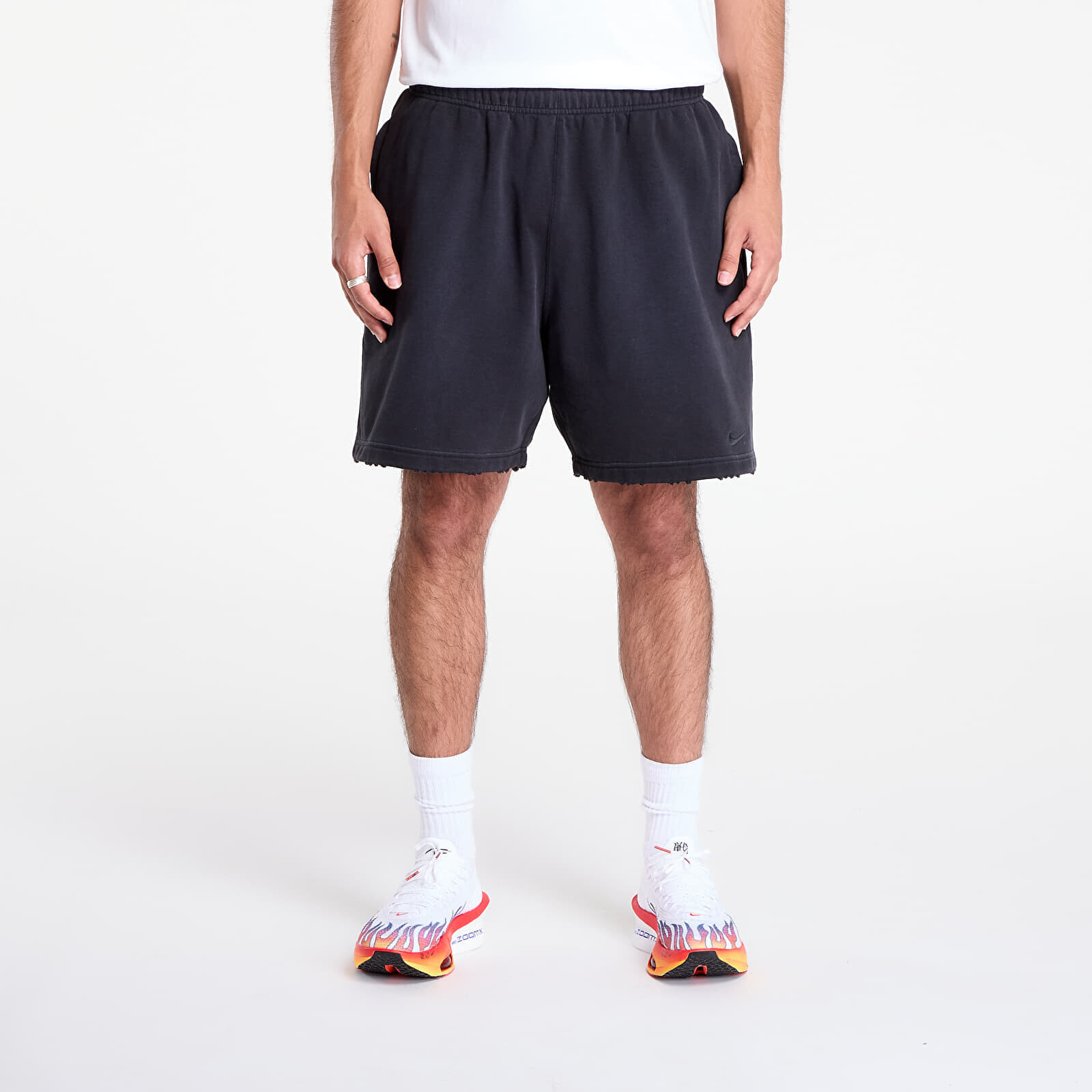 Šortky Nike Solo Swoosh Men's French Terry Shorts Black/ Black S