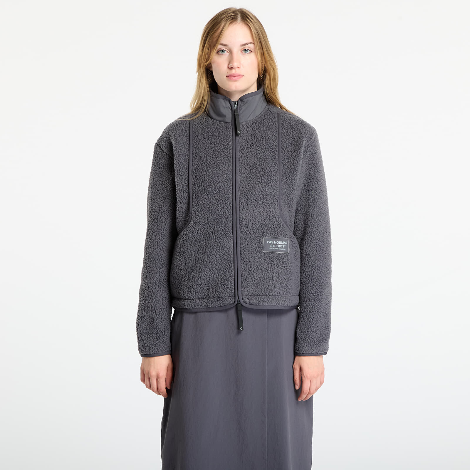 Mikina Pas Normal Studios Women's Off-Race Pile Fleece Jacket Steel M