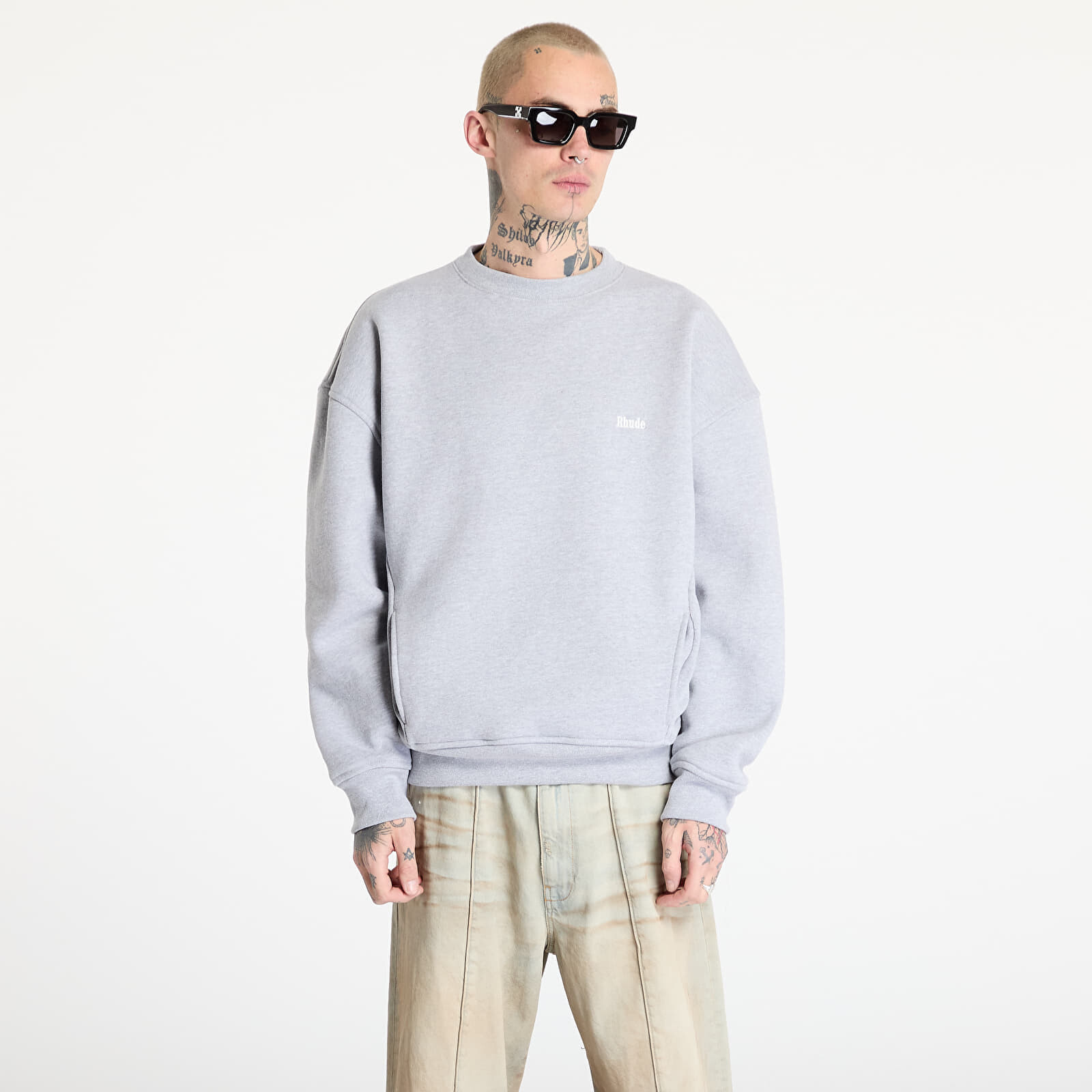 Mikina Rhude Classique Crewneck Heather Gray XL