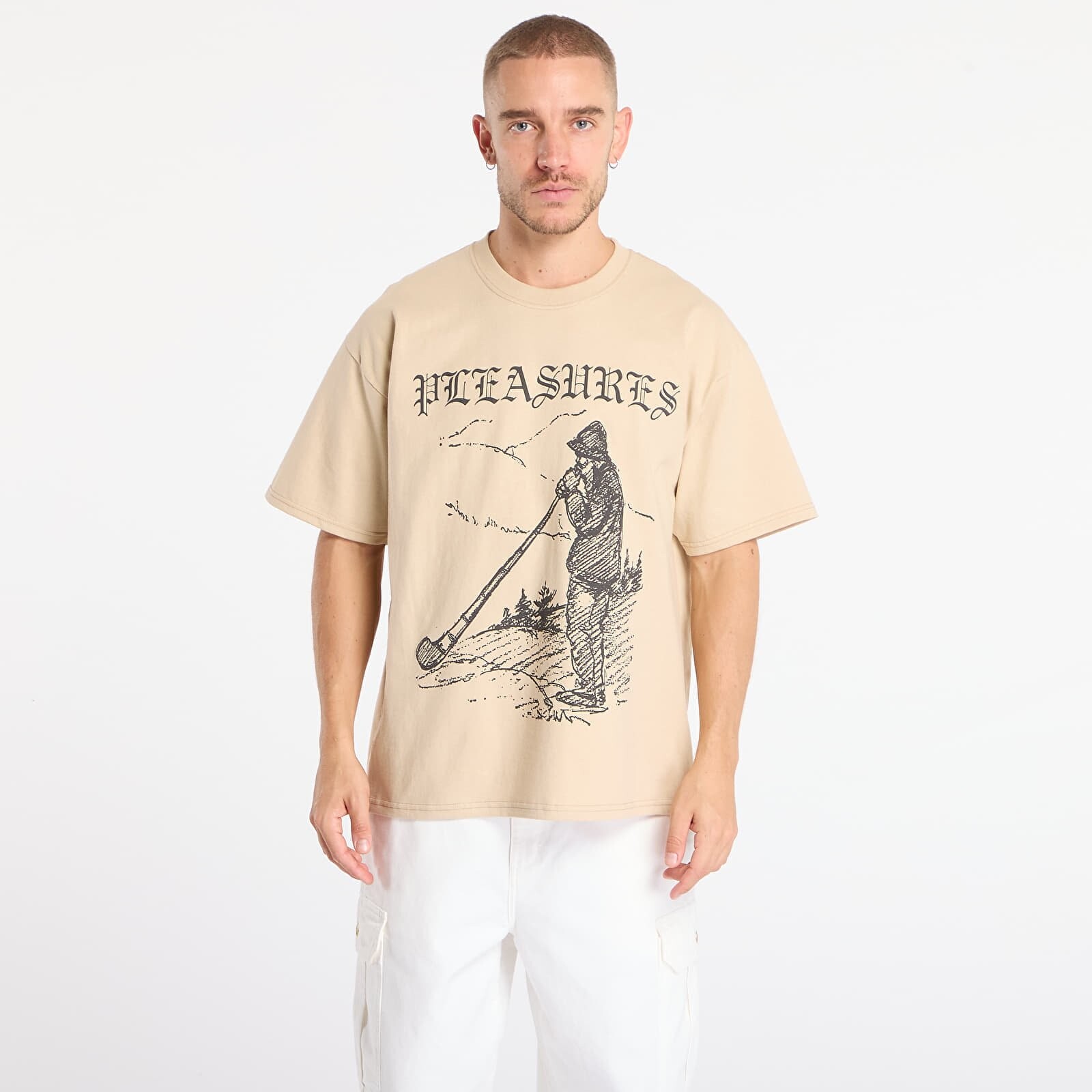Tričko PLEASURES Pipe T-Shirt Sand XL