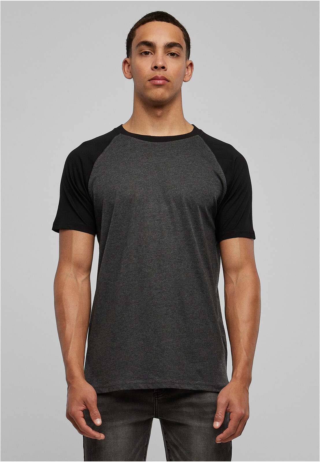 Raglanové tričko s kontrastnými rukávmi cha/blk