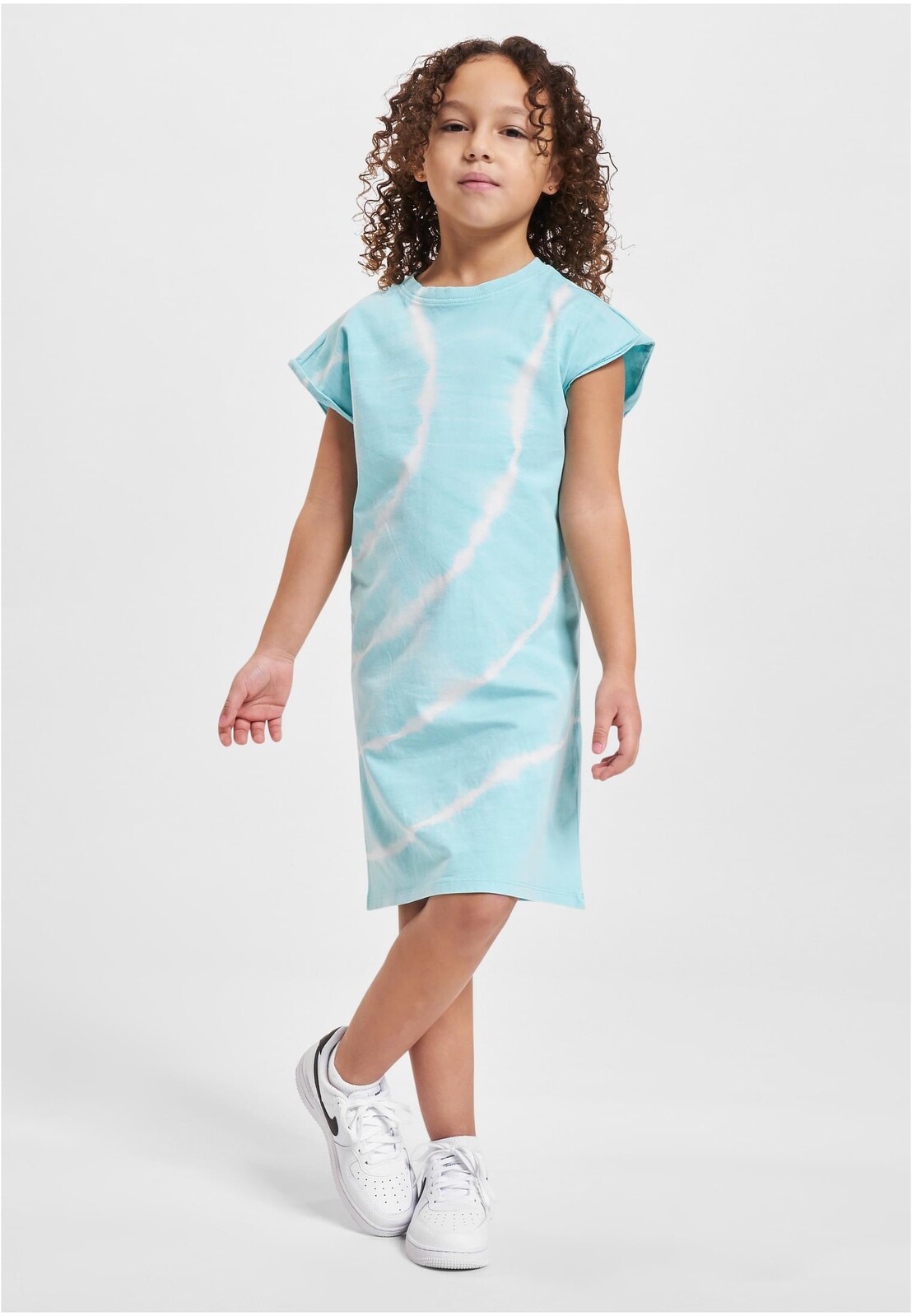Girls' dress with tie Dye aquablue