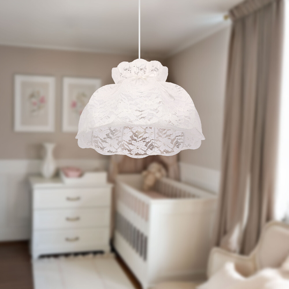 Závesná lampa ROSSINI biela 1x40W E27 biele tienidlo