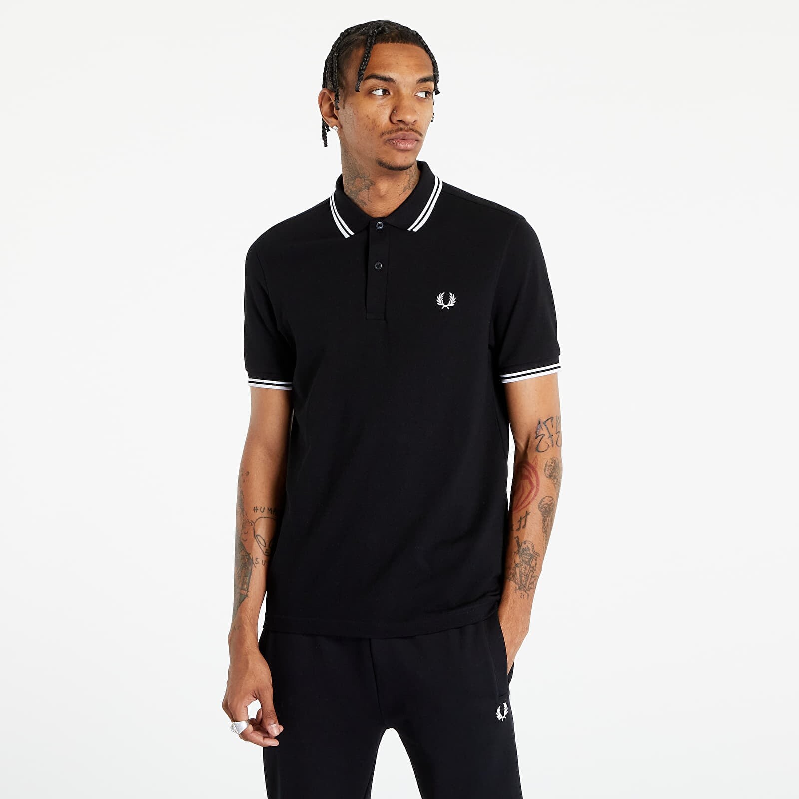 Tričko Fred Perry Twin Tipped Fred Perry Shirt Black S