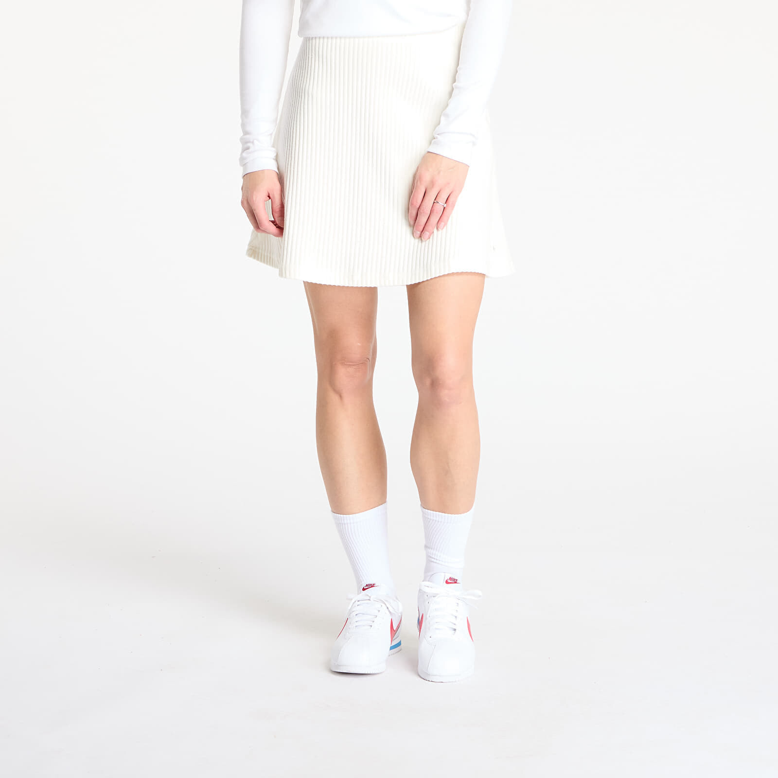 Sukňa Nike Sportswear Chill Knit Women's Ribbed Mini Skirt Sail/ Sail M