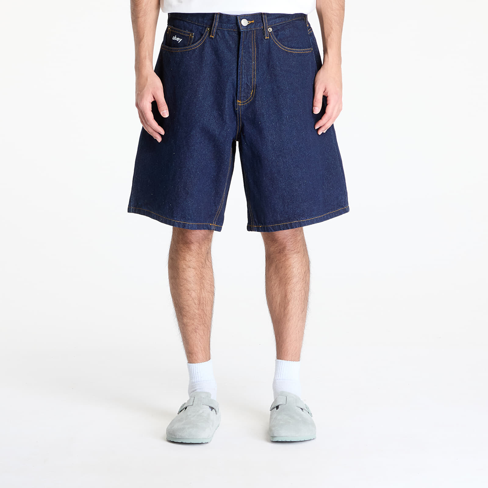 Šortky OBEY Bigwig Baggy Denim Short Rinse Indigo W33