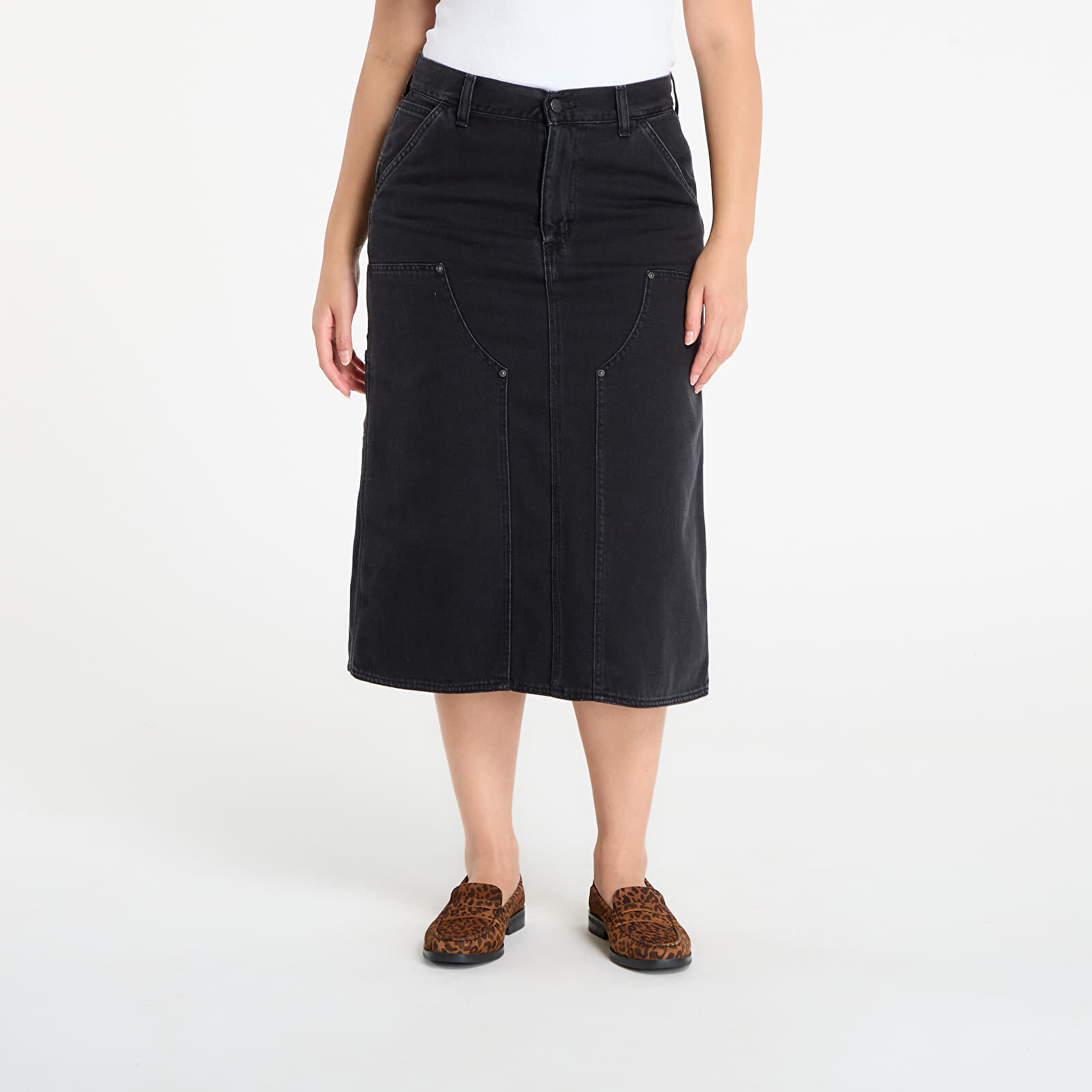 Sukňa Carhartt WIP W' Double Knee Skirt Black Stone Washed S