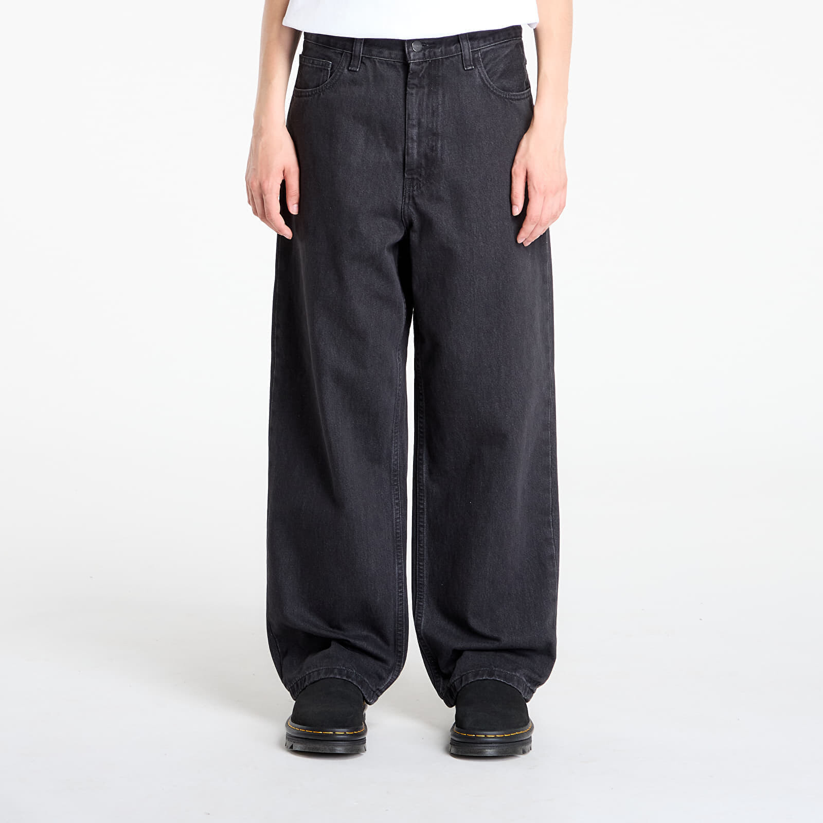 Džínsy Carhartt WIP W' Brandon Pant Black Stone Washed M