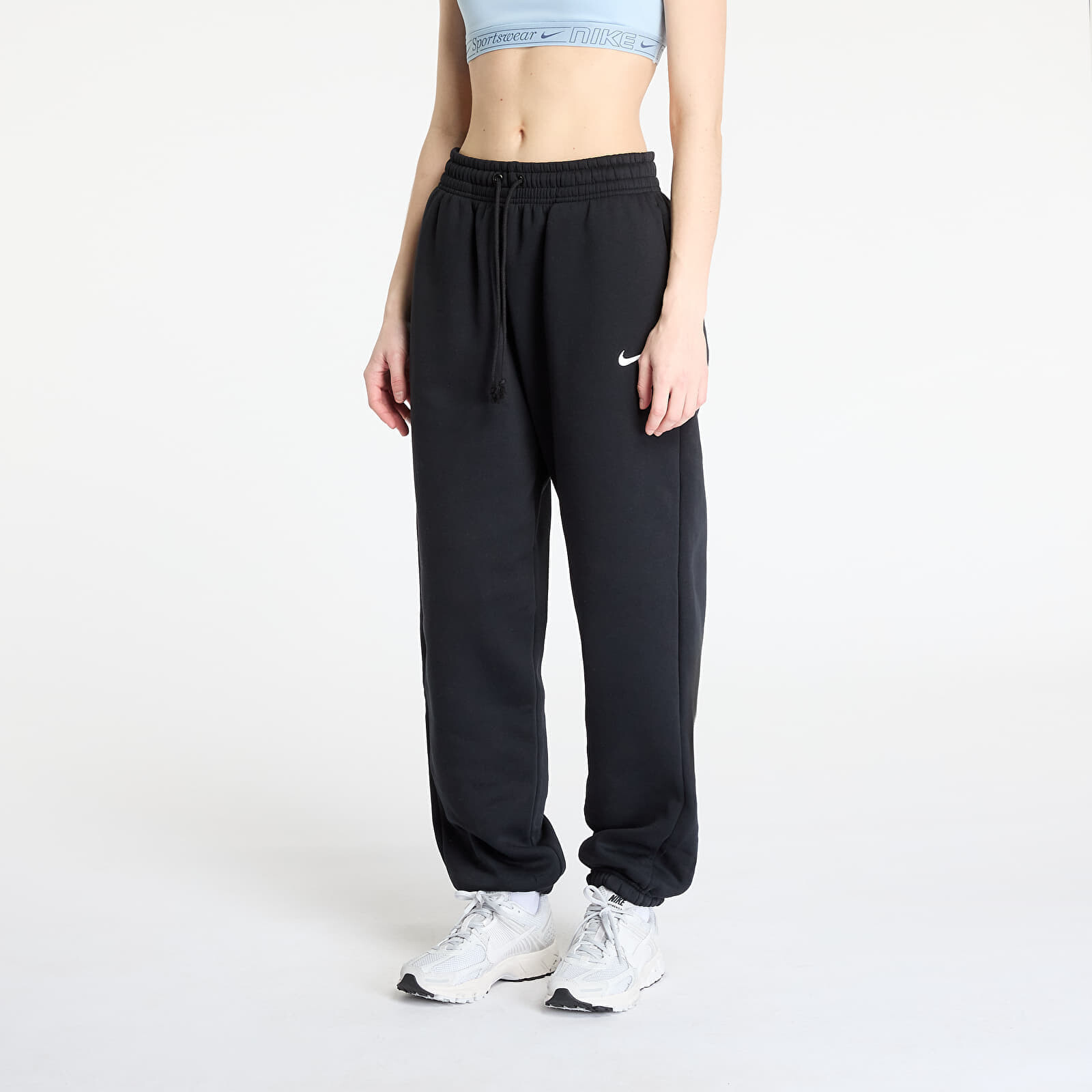 Tepláky Nike Sportswear Phoenix Fleece Women's High-Waisted Oversized Sweatpants Black/ Sail L