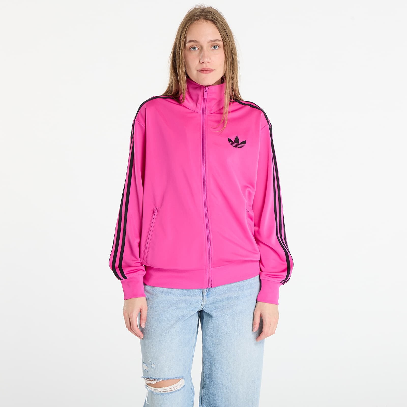 Bunda adidas Adicolor Classic Firebird Loose Track Top Semi Lucid Fuchsia/ Black M