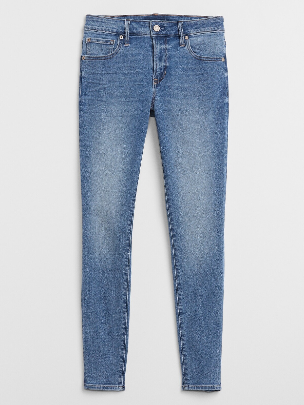 GAP Modré dámské džíny mid rise universal legging jeans