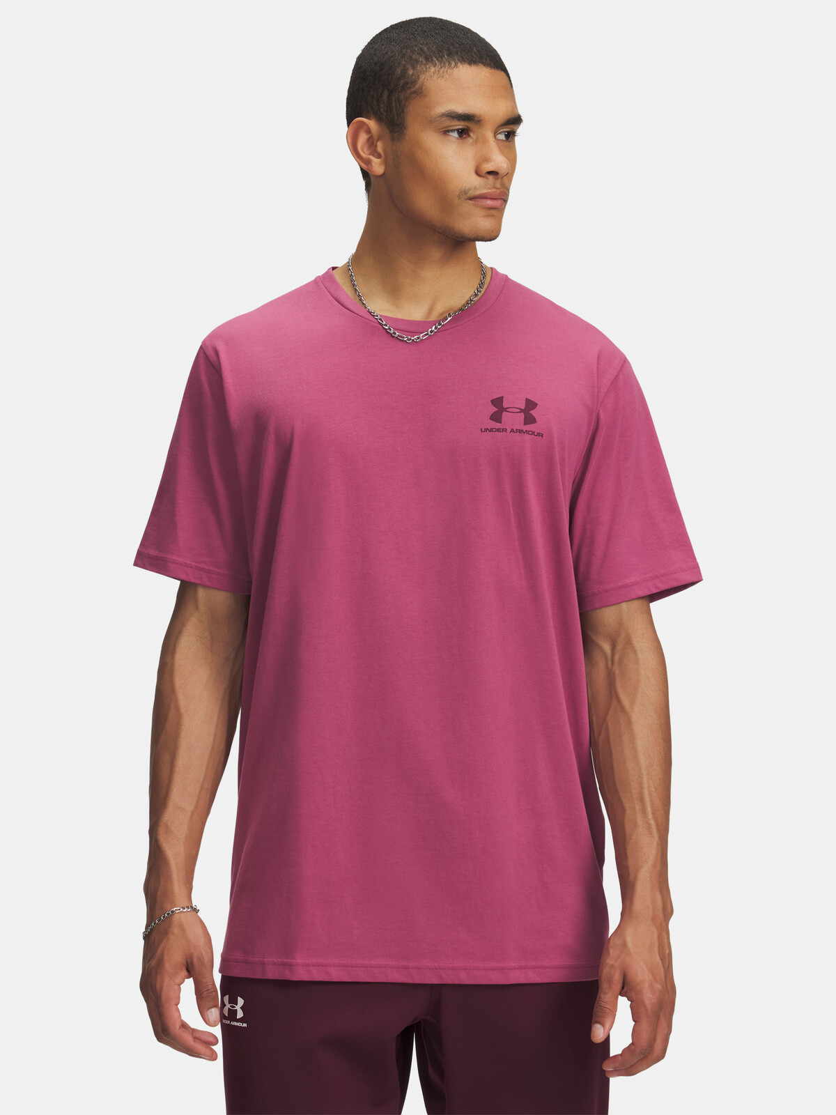 Men's Under Armour UA M SPORTSTYLE LC SS-PNK T-Shirt - Mens