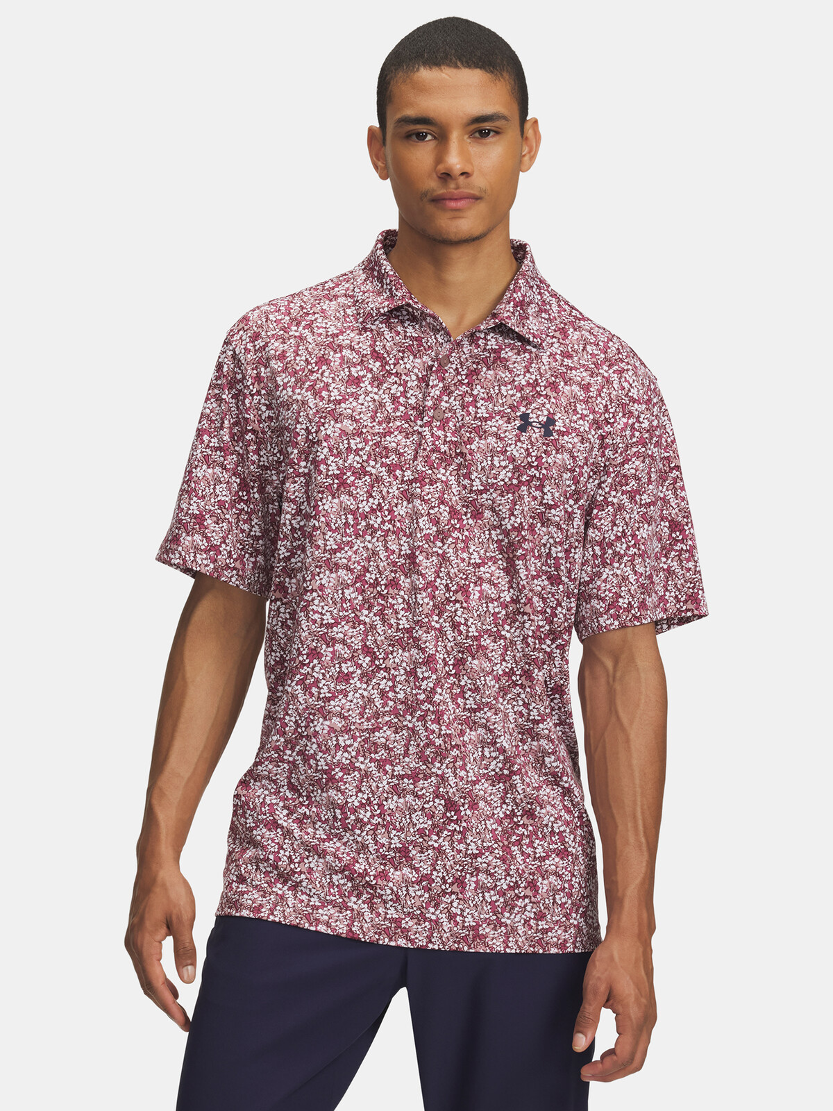 Men's Under Armour UA Playoff 3.0 Printed Polo-PNK T-Shirt - Men's