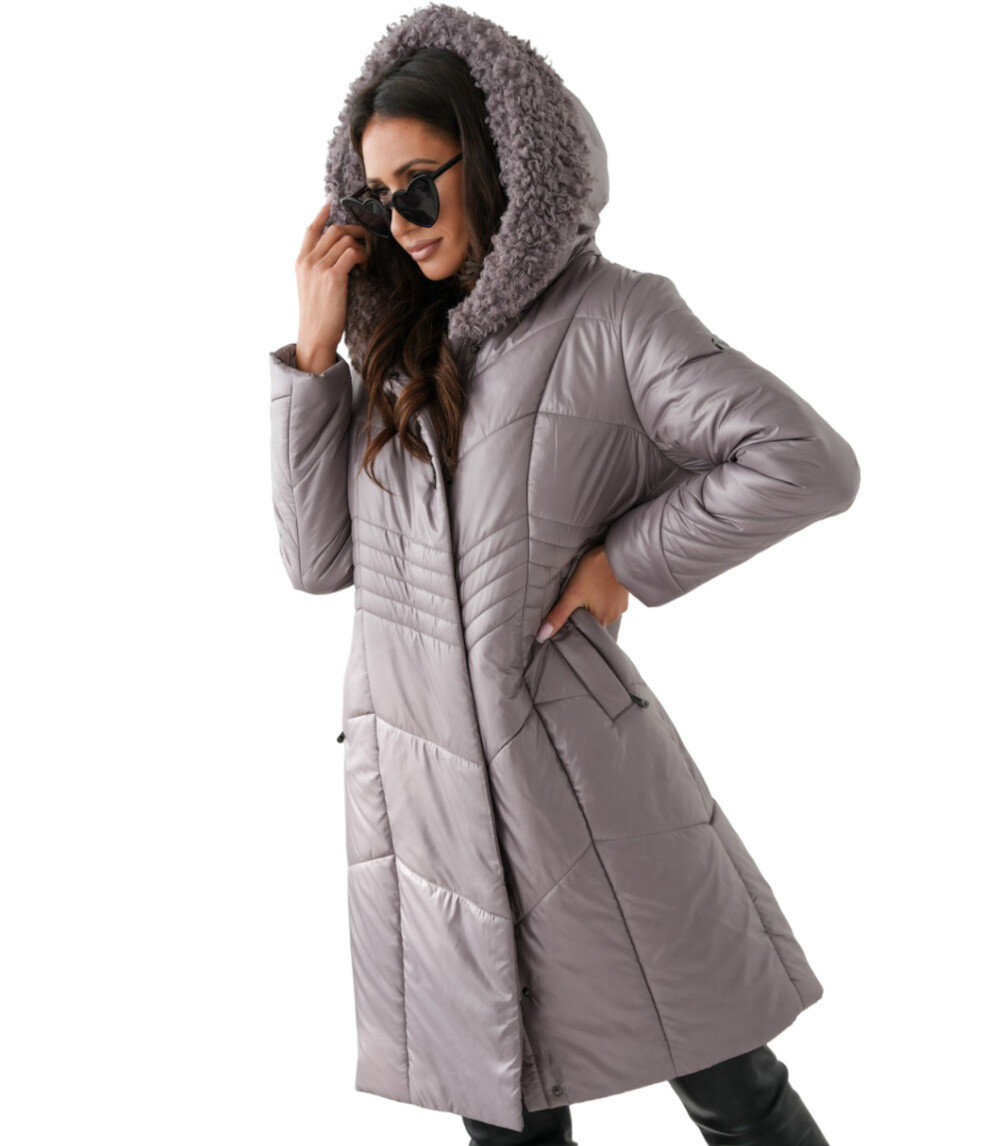 Pri Long elegant quilted insulated women's winter coat MARIA