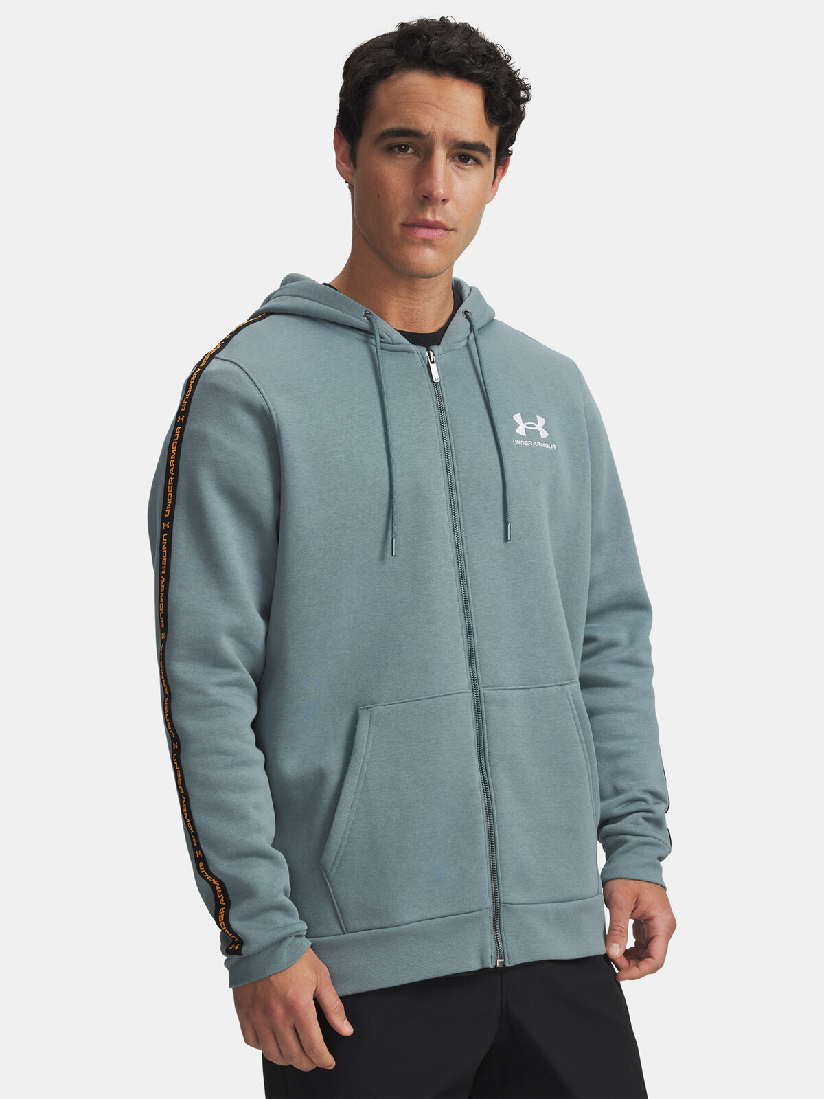 Men's Under Armour UA Icon Fleece FZ Taping-BLU - Men's Sweatshirt