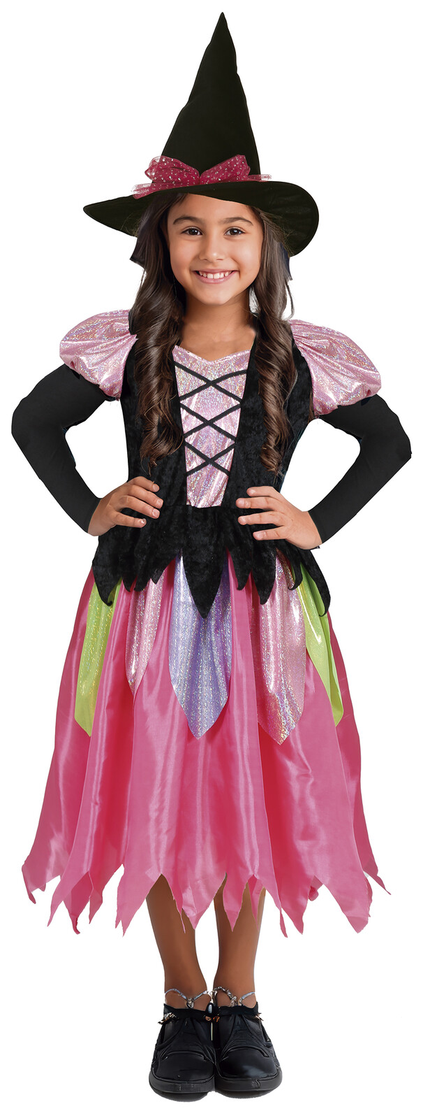 Guirca Detský kostým Ružová bosorka Veľkosť - deti: M: 115-123 cm