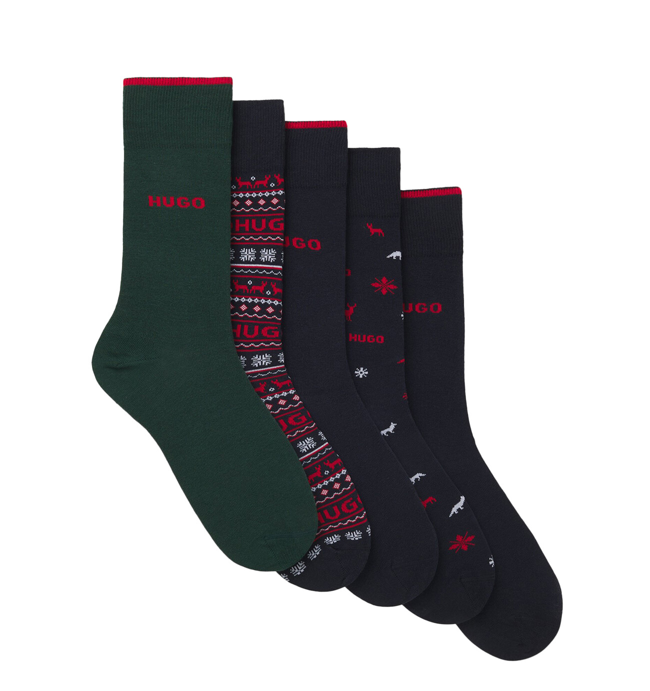 HUGO - ponožky 5PACK modern nordic mix v darčekovom balení