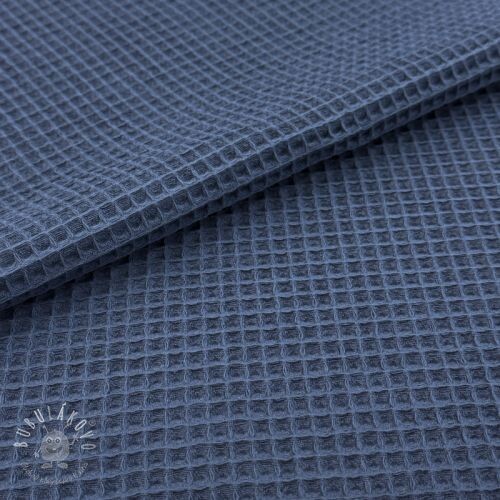 Bavlna s vaflovou väzbou dark jeans