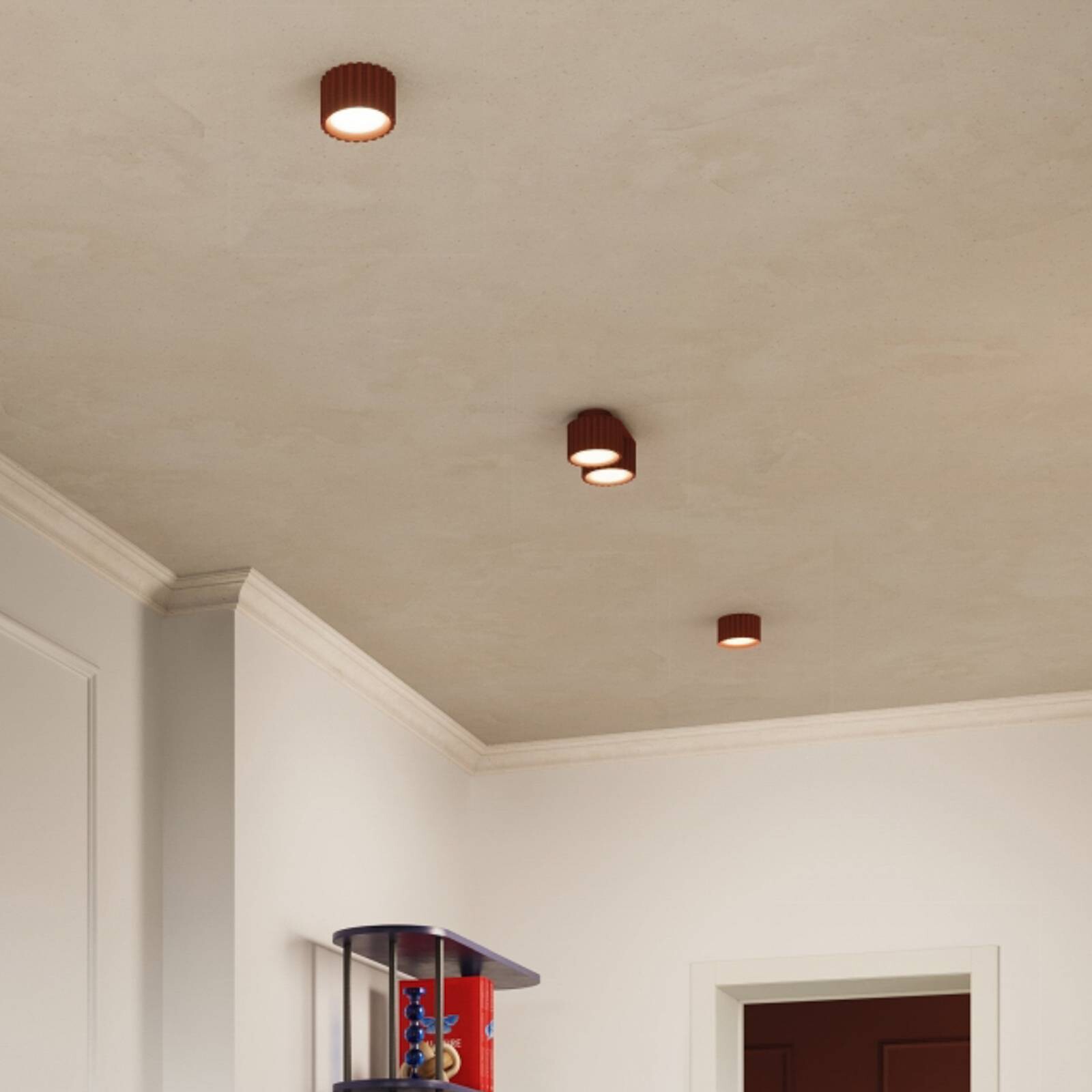 Stropné svietidlo RIBLA, okrová, Ø 10 cm, kov, GX53