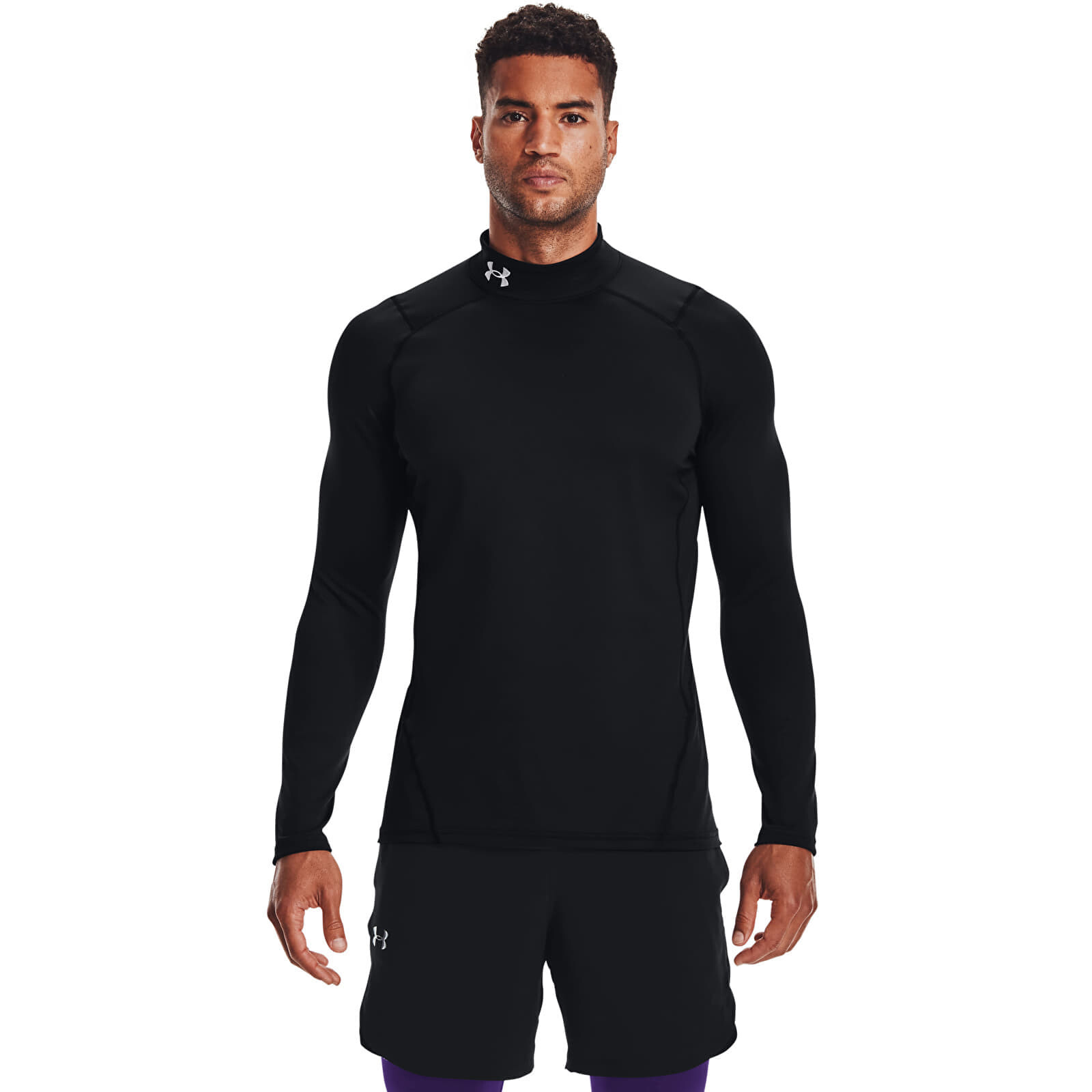 Tričko Under Armour Cg Armour Fitted Mock Black/ White XXL