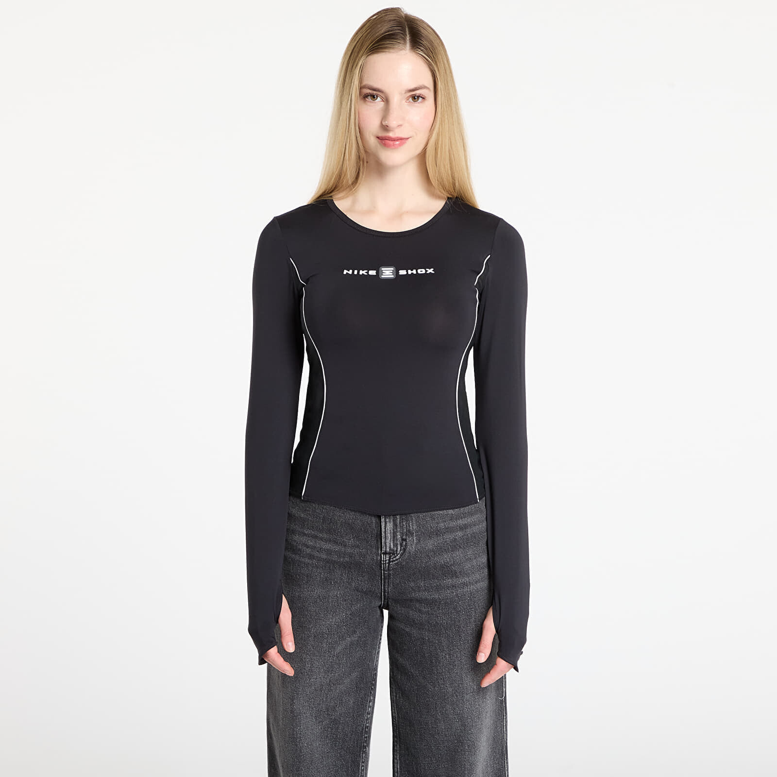 Nike Sportswear Shox Women's Long-Sleeve Top Black/ Black L