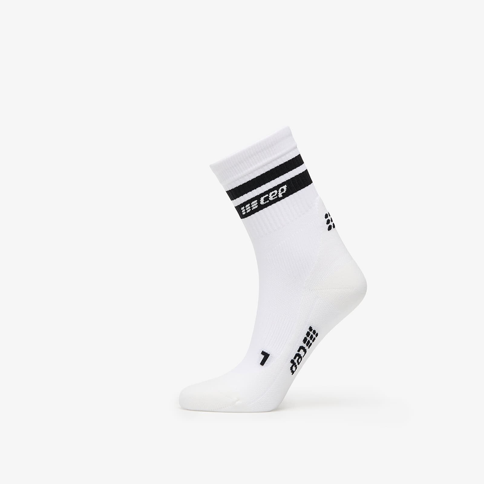 Ponožky CEP 80's Mid Cut Compression Socks White/ Black M