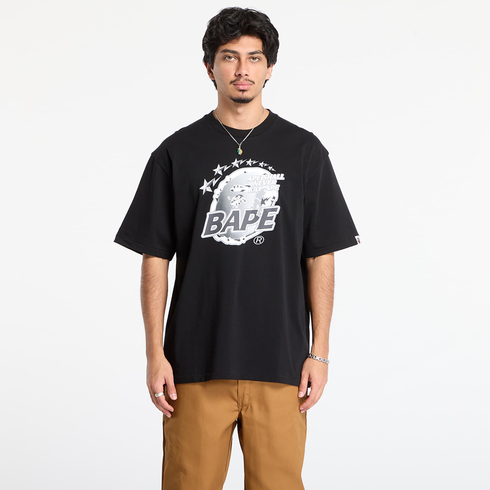 Tričko A BATHING APE Metal Ape Head Relaxed Fit Tee Black L