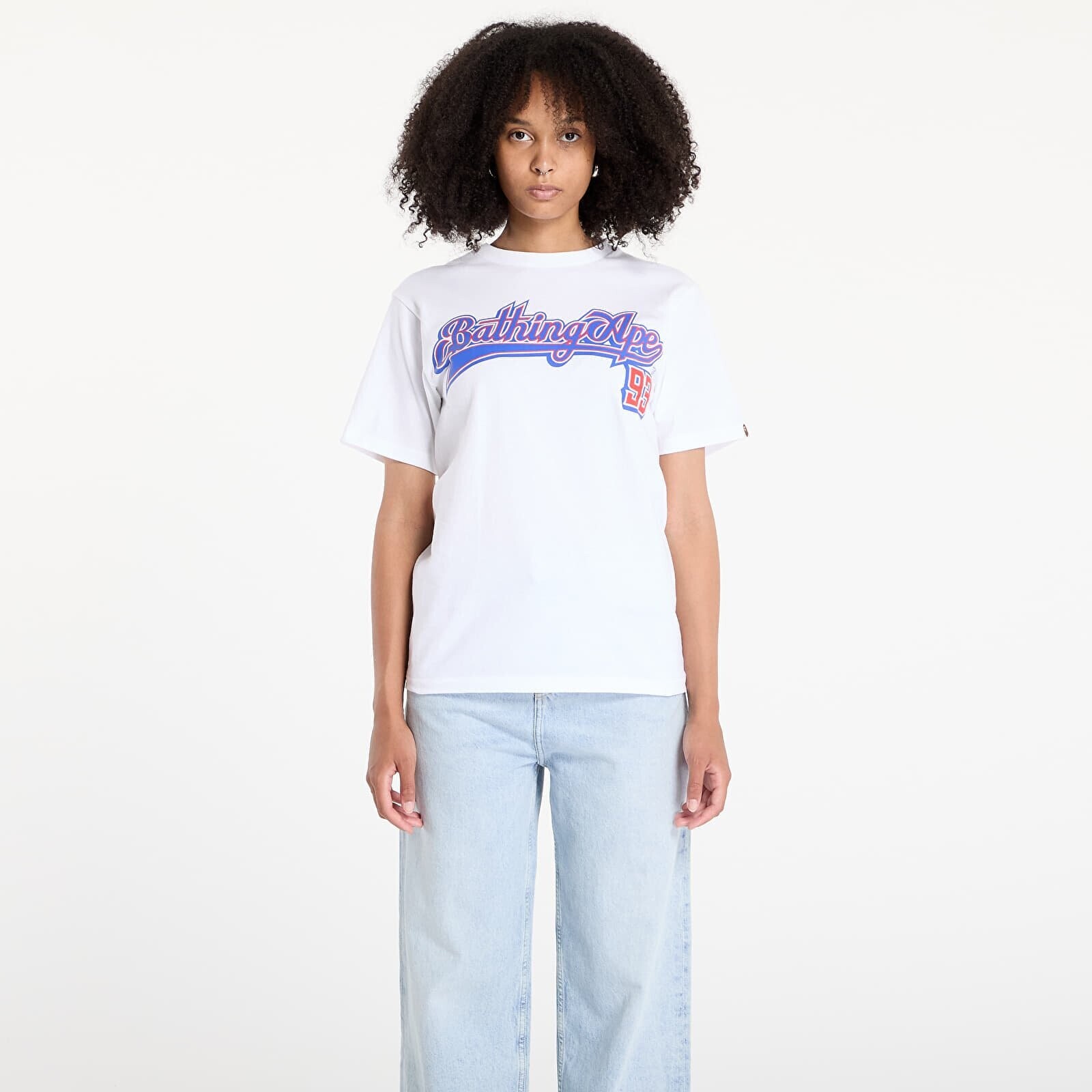 Tričko A BATHING APE Baseball Logo Tee UNISEX White/ Blue XL