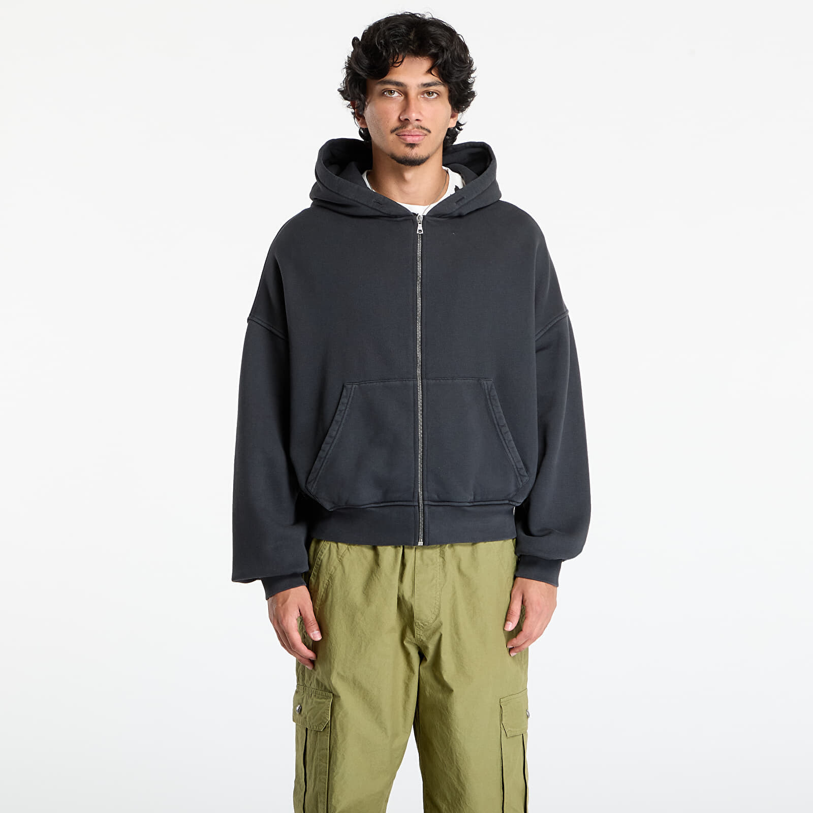 Mikina Palm Angels Gd Curved Logo Zip Hoody Vintage Black/ Black M