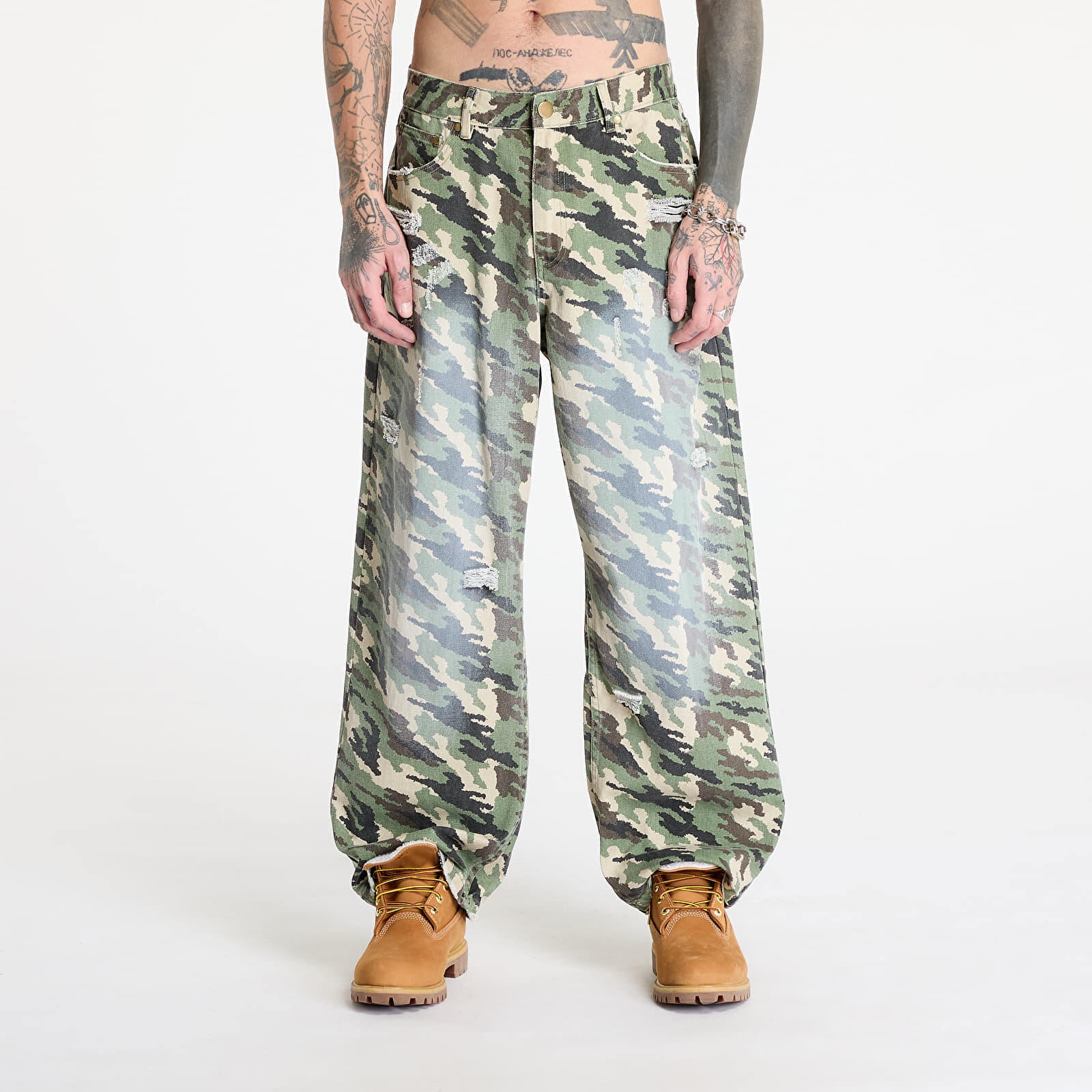 Kalhoty FTSHP x PROSTO Cargo Pants UNISEX Camo 36