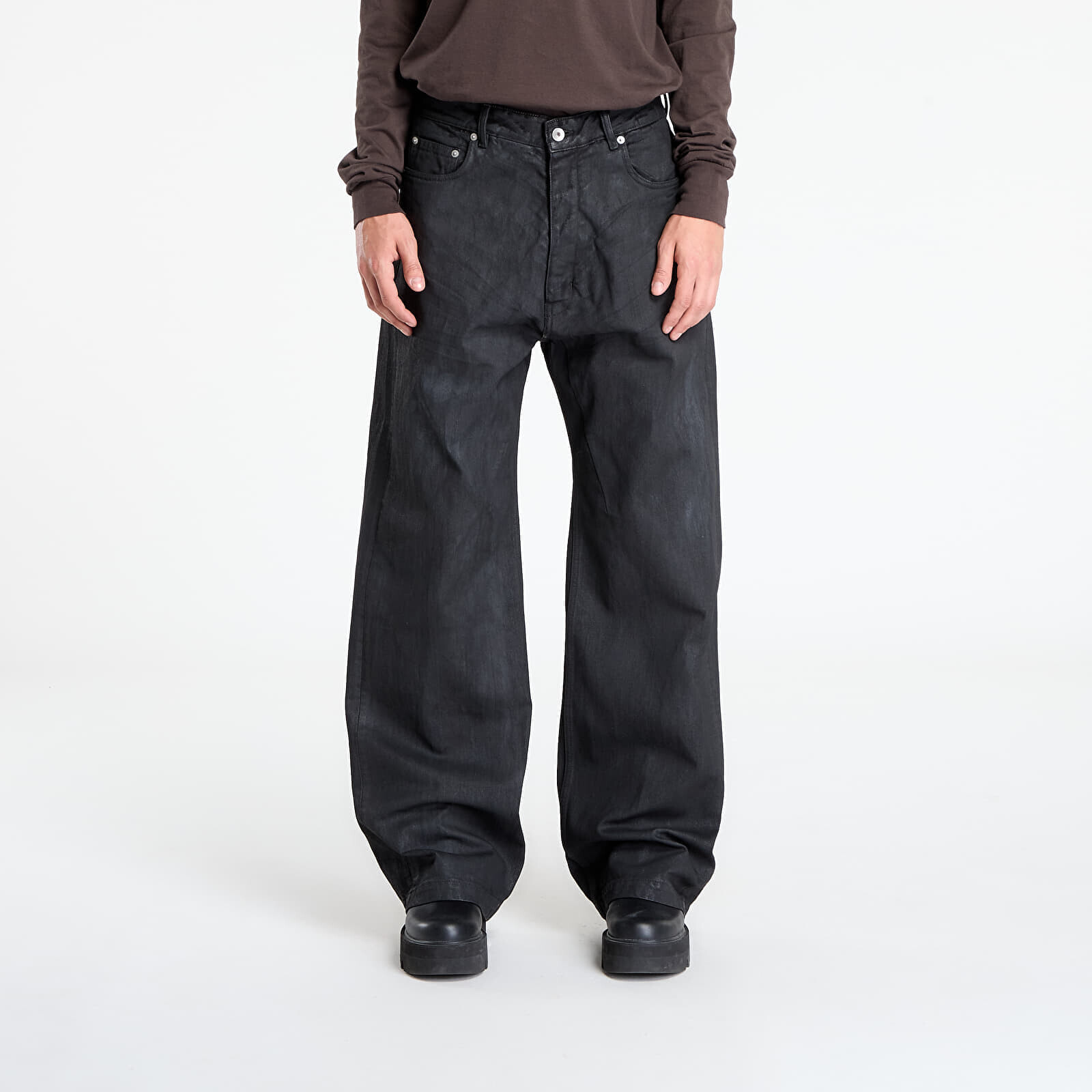 Džínsy Rick Owens DRKSHDW Geth Jeans Black Wax 36