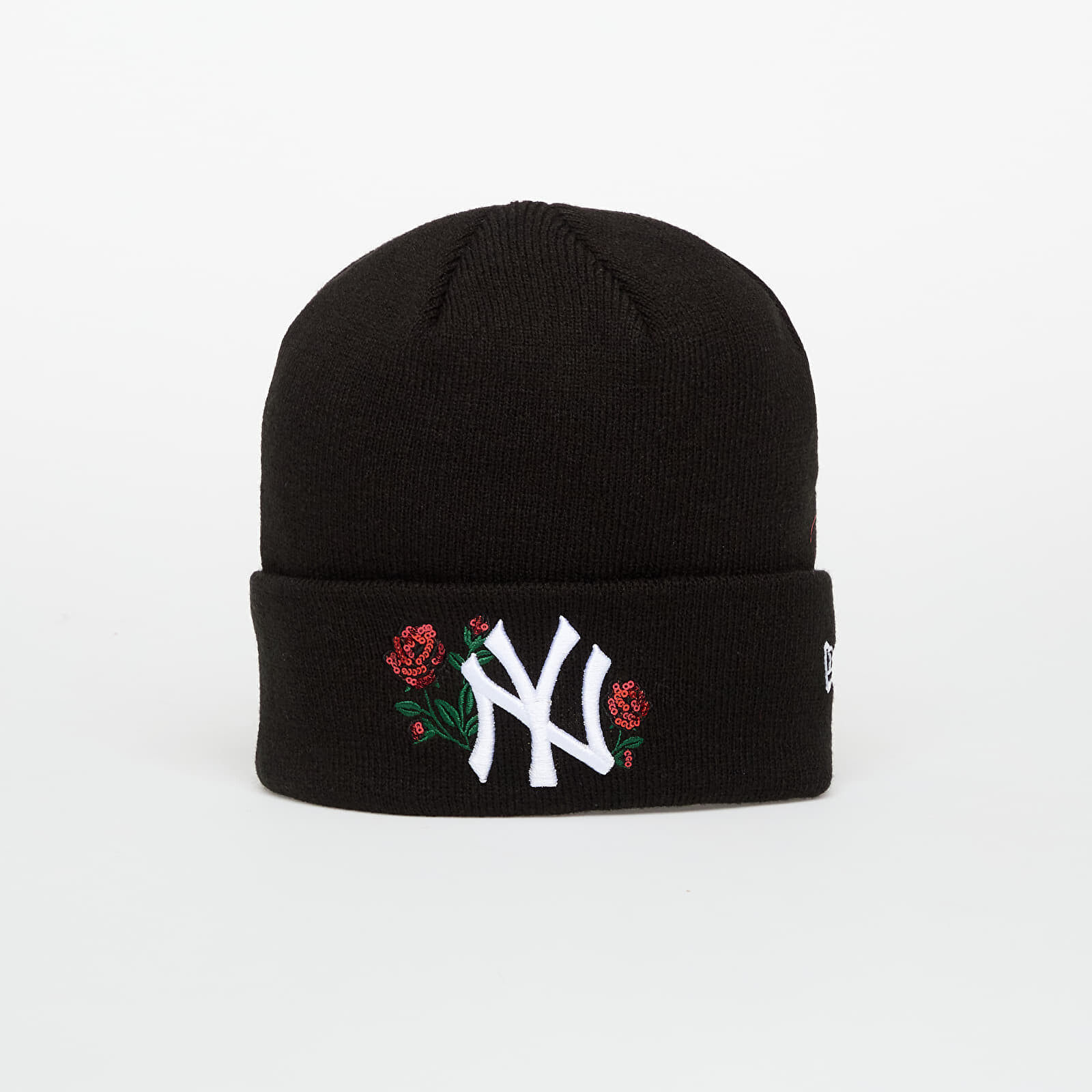 Čiapka New Era Knit Medium Wmns MLB Sequin Rose New York Yankees Beanie Black Universal