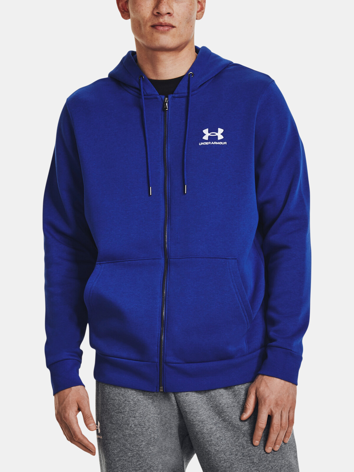 Modrá mikina Under Armour UA Essential Fleece FZ Hood
