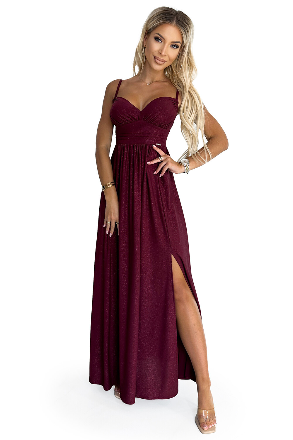 460-2 JOUTE BROAKY LONG SKIRT ON THE SIDES - BURGUNDY