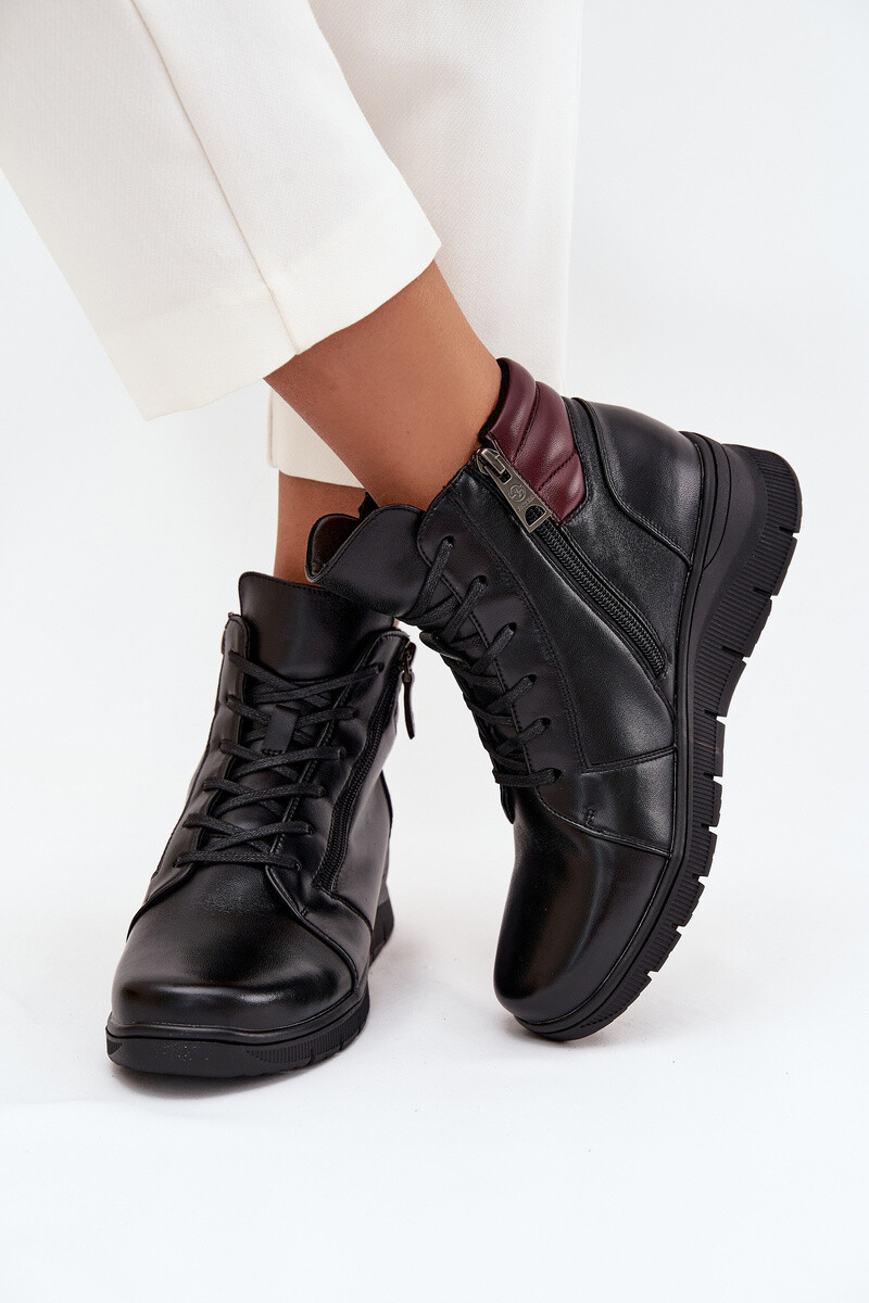 Kožené dámske platformové čižmy s izoláciou Vinceza