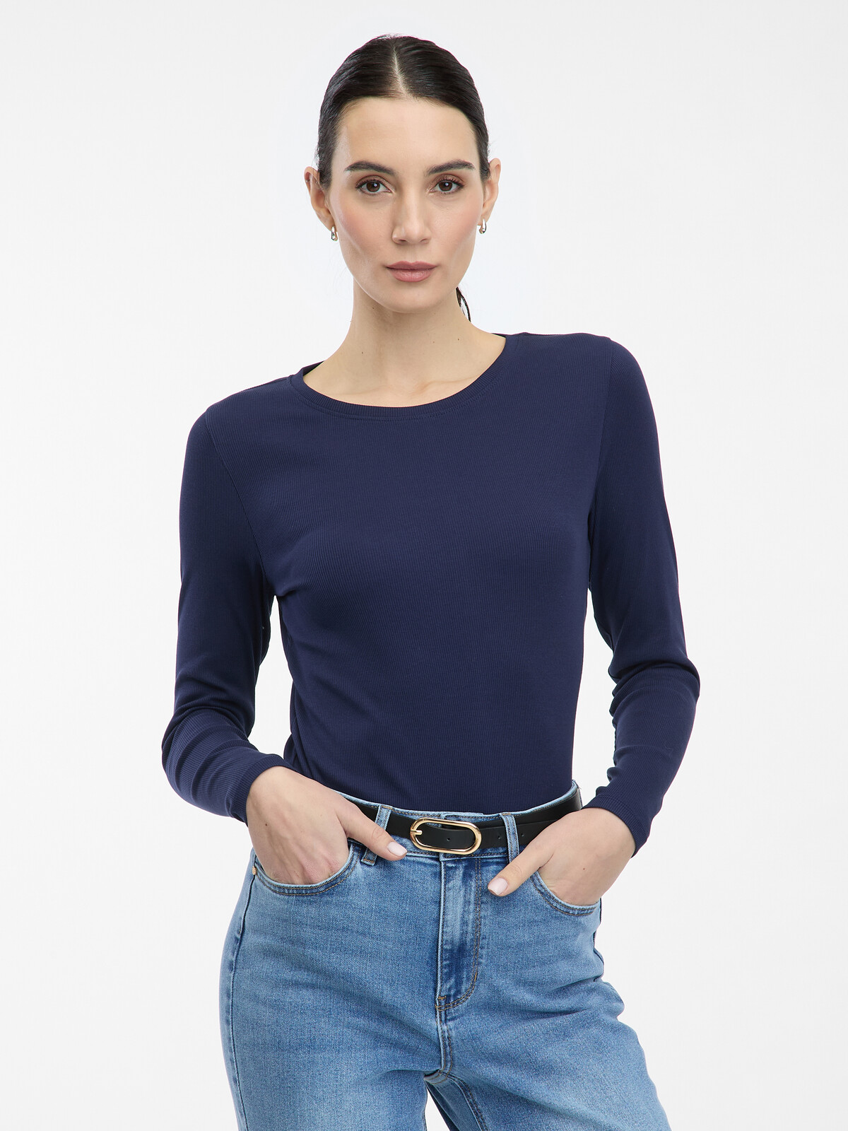 Women's Navy Blue Long Sleeve T-Shirt ORSAY - Women's