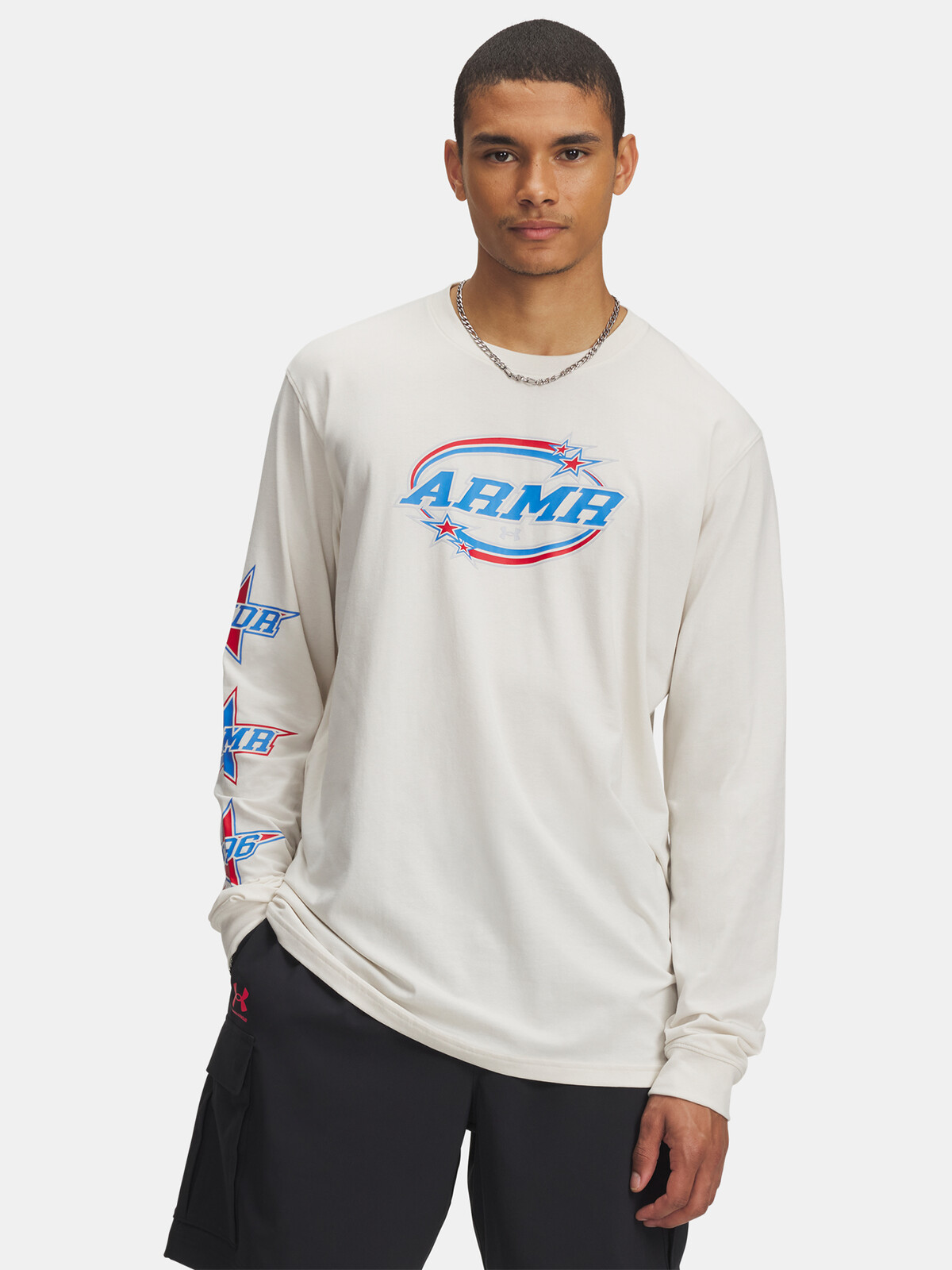 Men's Under Armour UA 60/40S STACKED STARS LS-BRN T-Shirt - Men's