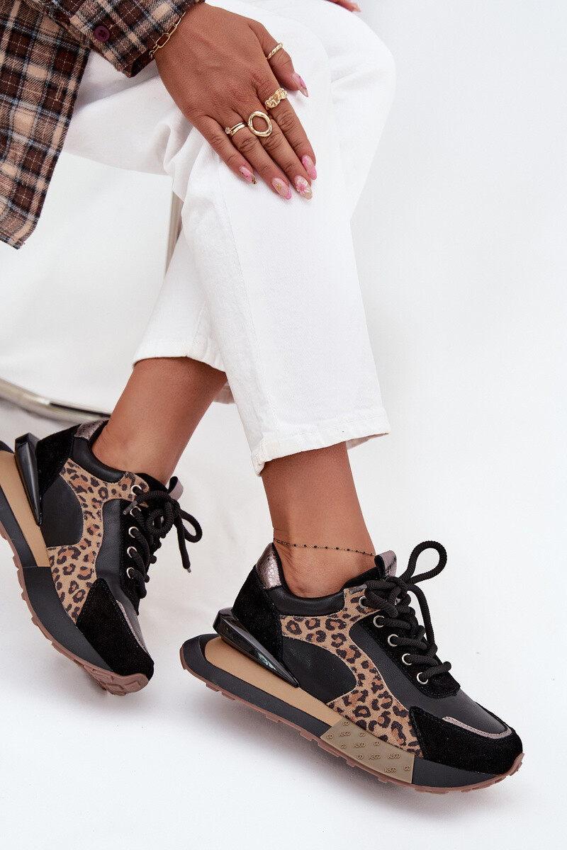 Kožené dámske tenisky na platforme Panterka Artiker