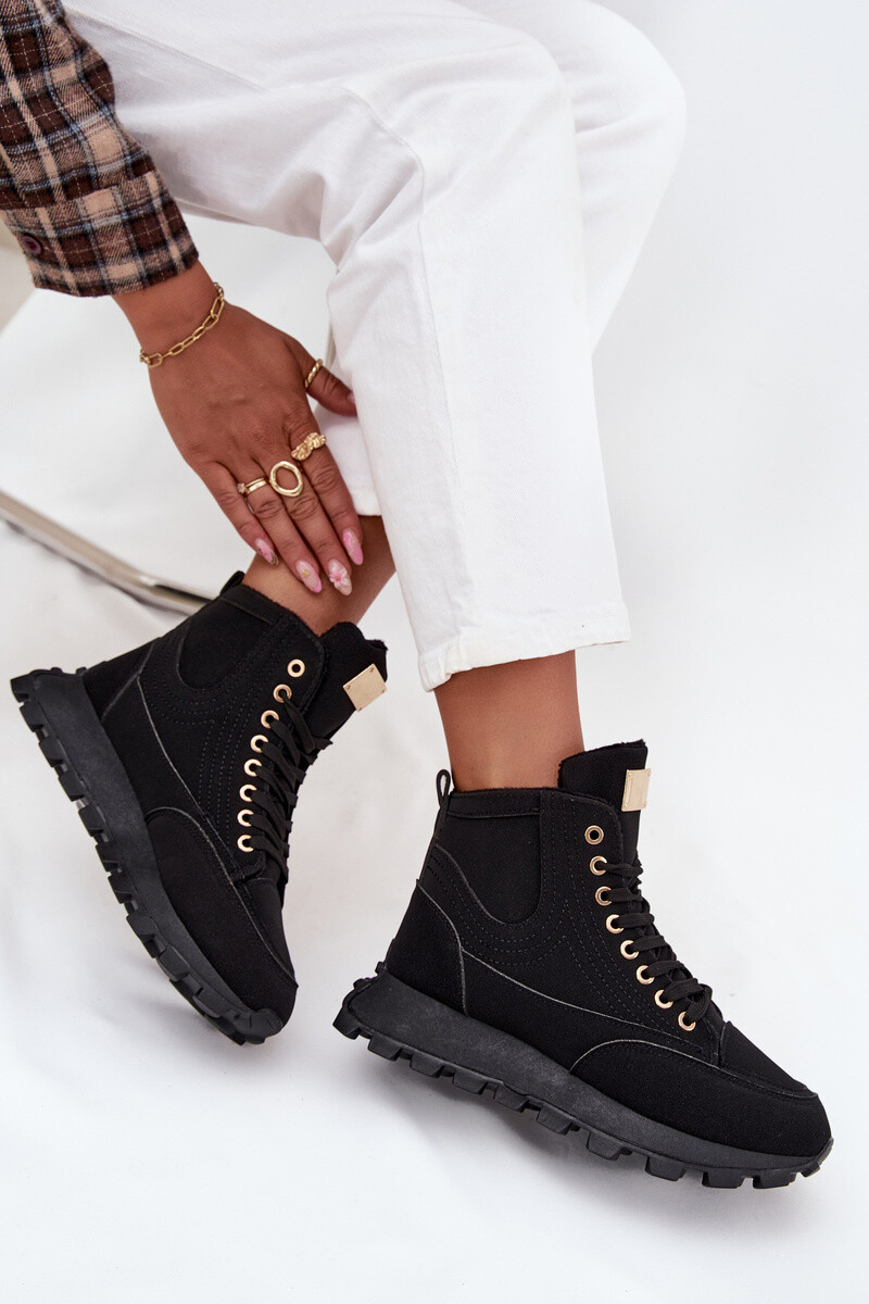 Dámske zateplené trappers na platforme