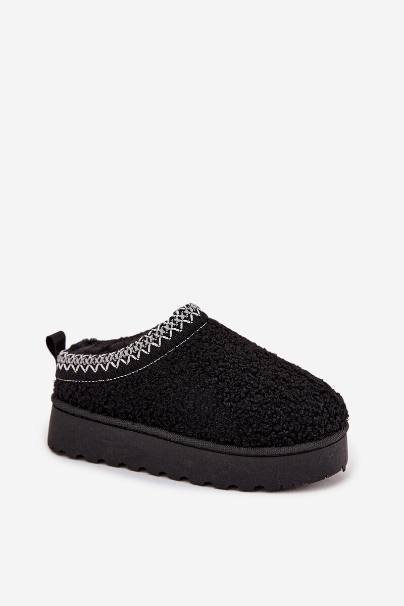 Boto Detské mládežnícke snehule s ovčou kožušinou Čierne Selathiel