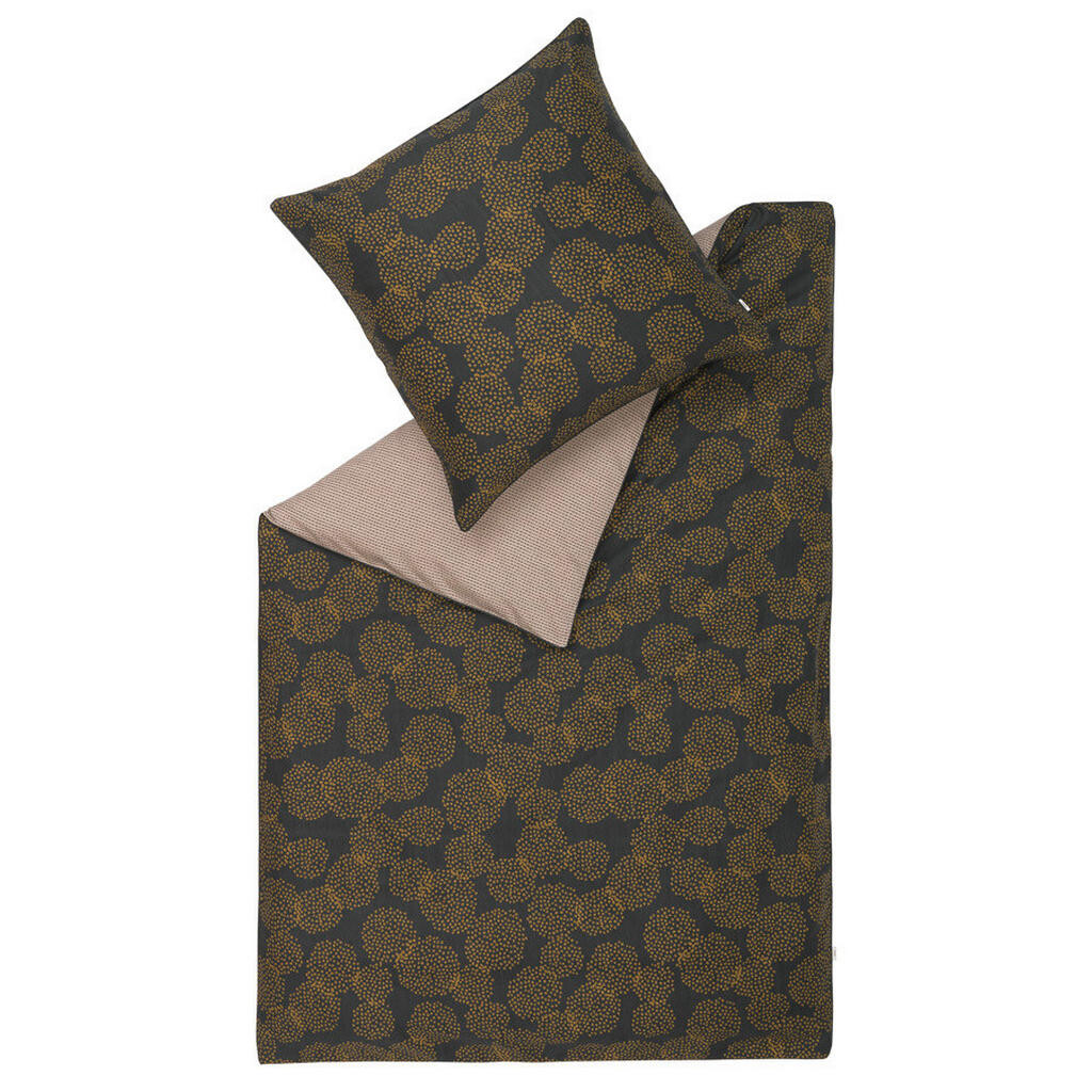 Esprit OBOJSTRANNÁ POSTEĽNÁ BIELIZEŇ, satén, čierna, zlatá, béžová, 155/220 cm