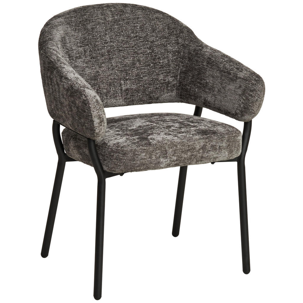 MID.YOU STOLIČKA S PODRÚČKAMI, železo, mikrovlákno, antracitová