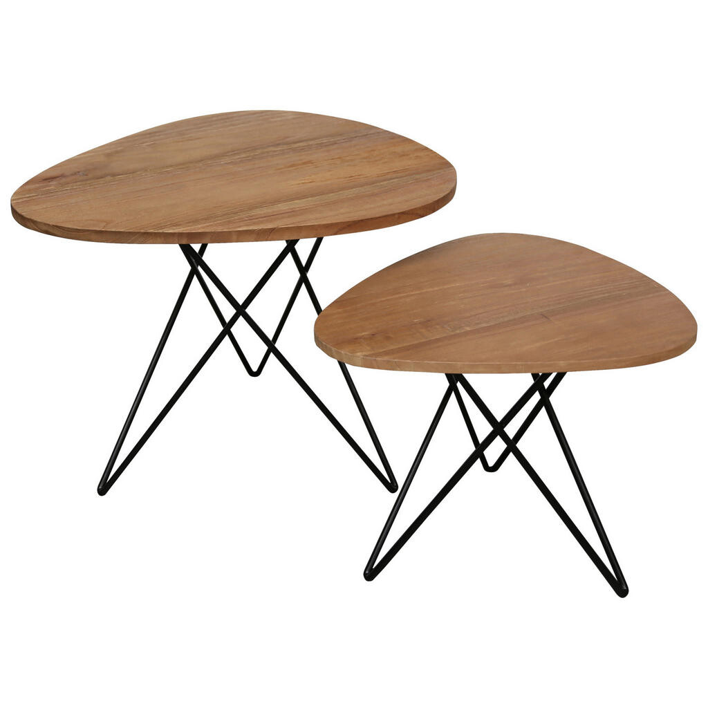 Landscape SADA PRÍRUČNÝCH STOLÍKOV, drevo mindi, čierna, farba tíku